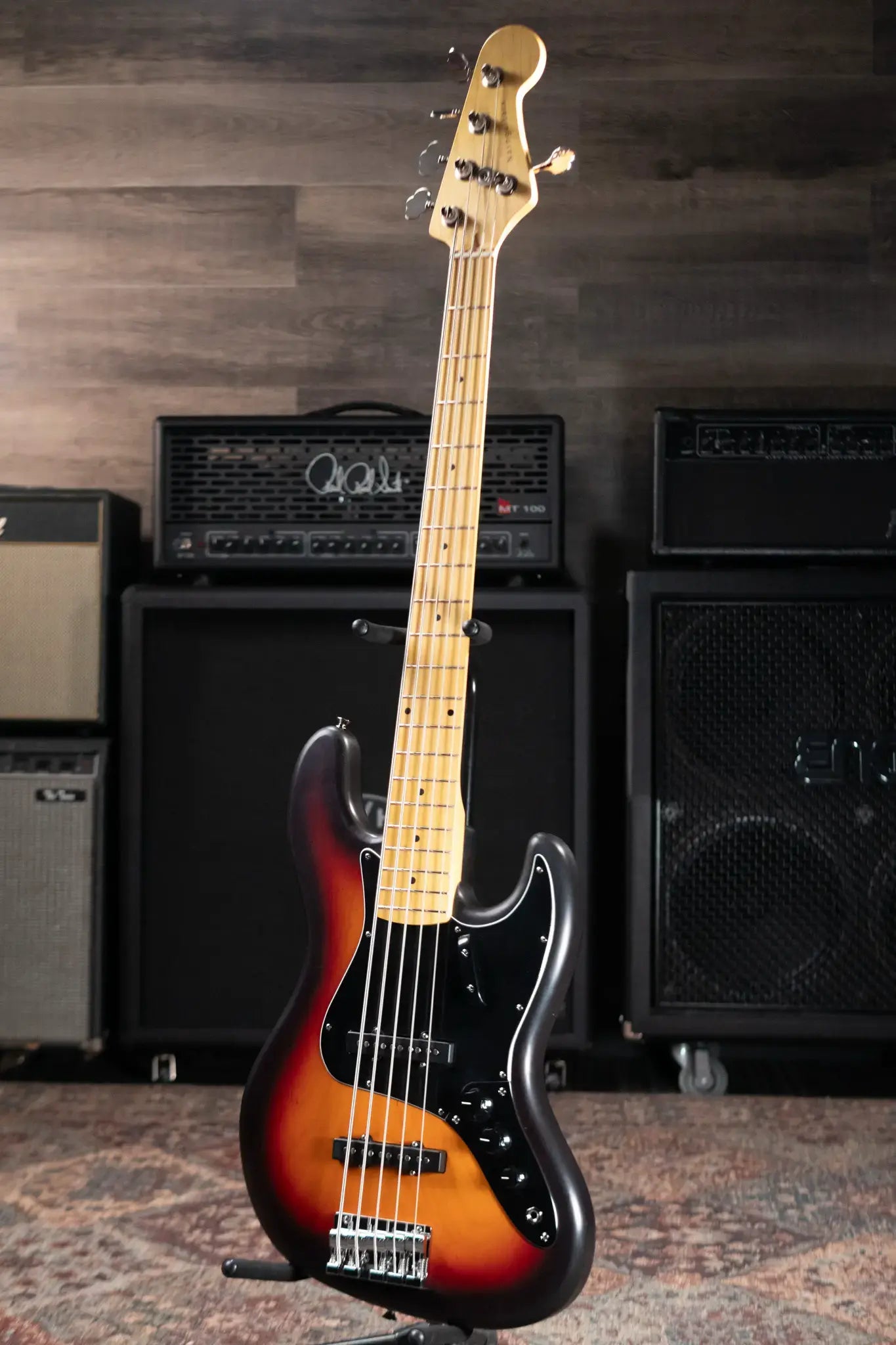 Nash JB-5 5-String Jazz Bass - 3-Tone Burst with Hardshell Case