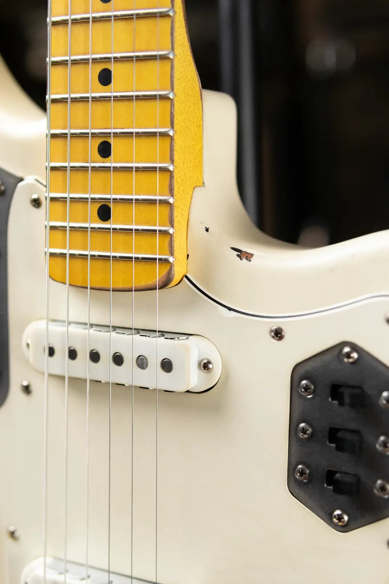 Nash JG-63 Electric Guitar - Olympic White over 3-Tone Burst with Hardshell Case