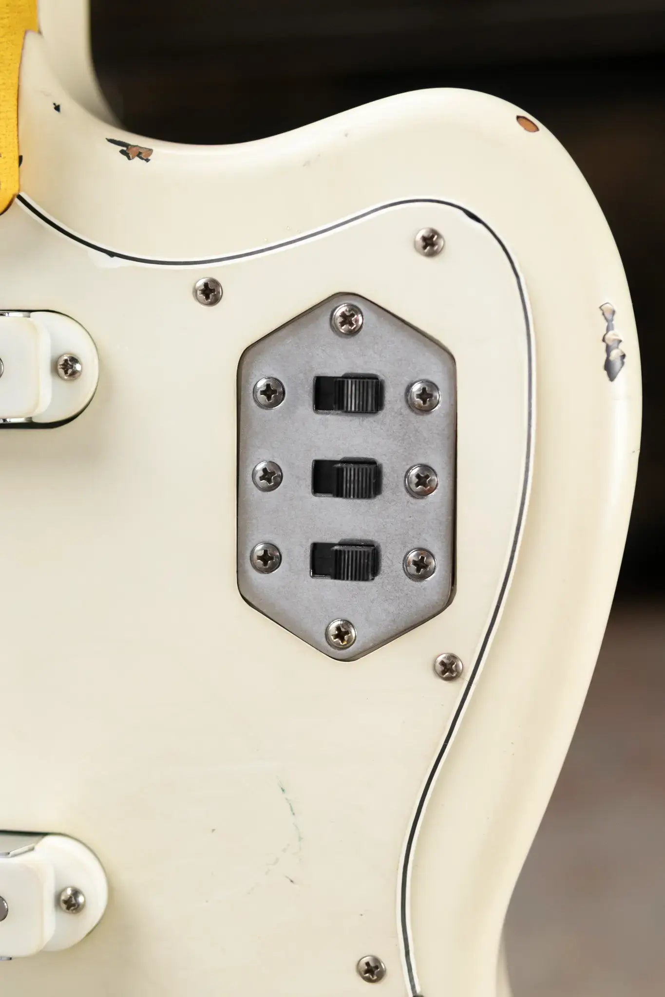Nash JG-63 Electric Guitar - Olympic White over 3-Tone Burst with Hardshell Case