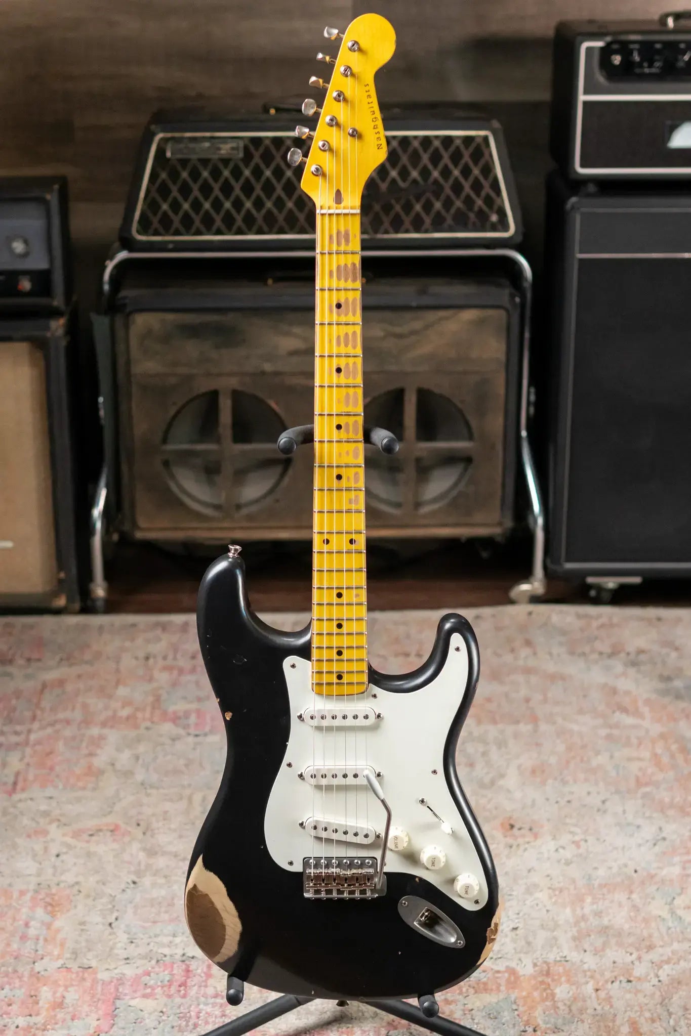 Nash S-57 Electric Guitar - Black with Hardshell Case