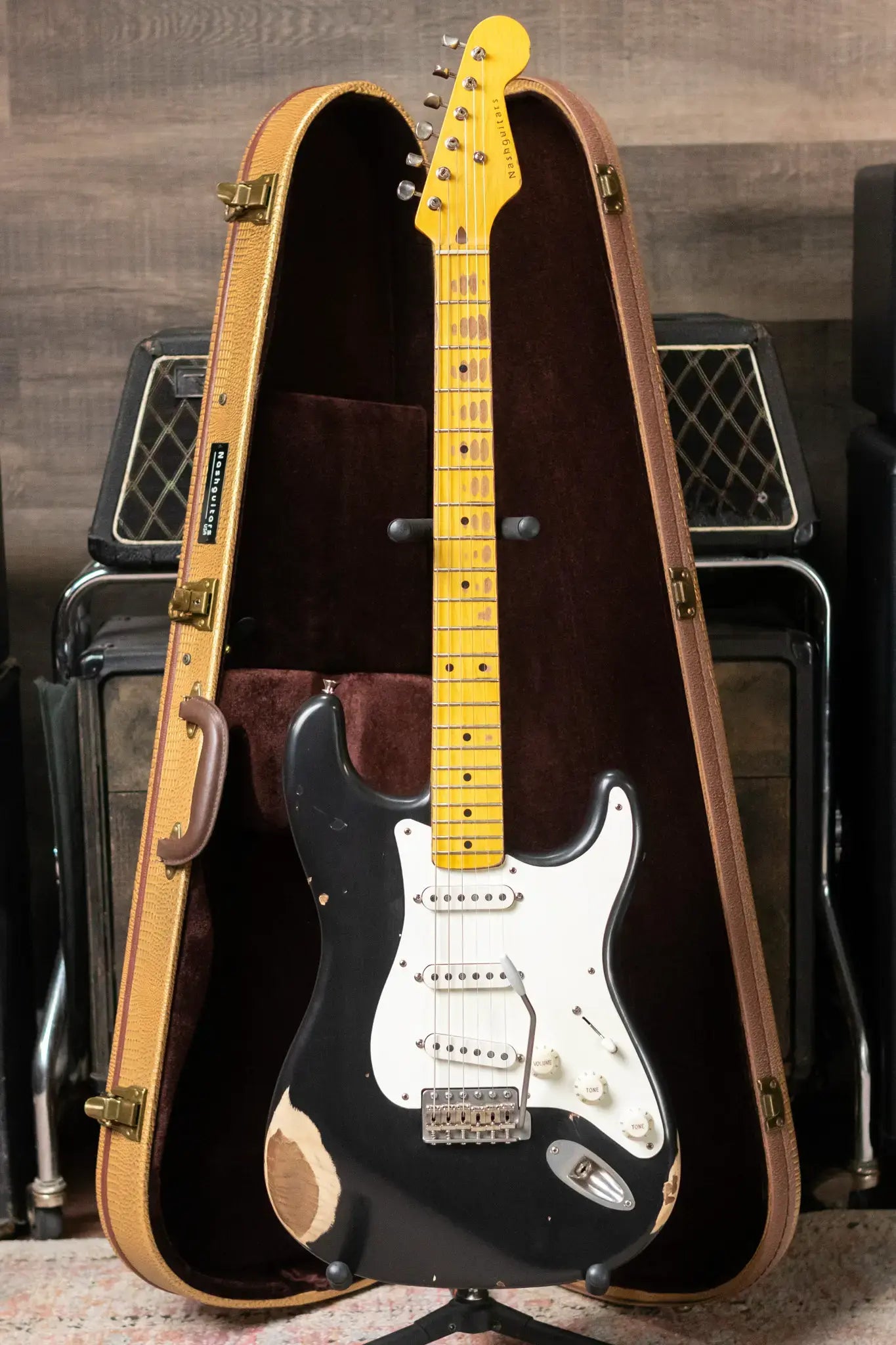 Nash S-57 Electric Guitar - Black with Hardshell Case