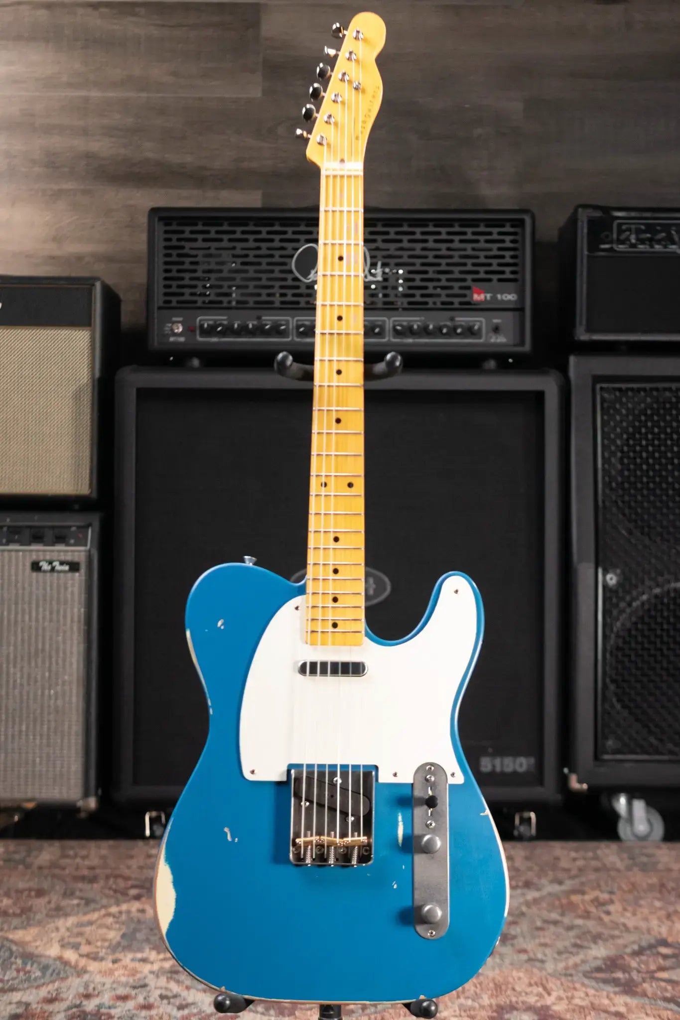Nash T-57 Medium Aged Electric Guitar - New England Blue with Hardshell Case
