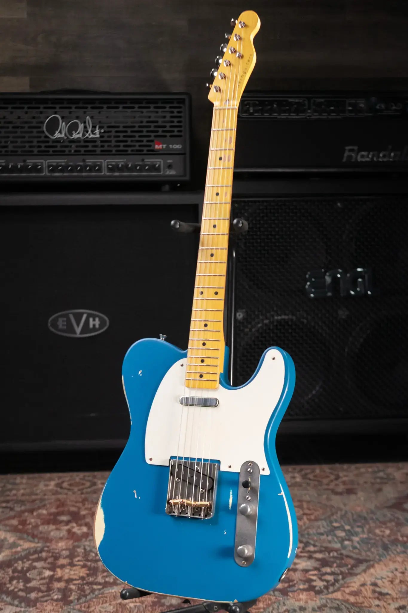 Nash T-57 Medium Aged Electric Guitar - New England Blue with Hardshell Case