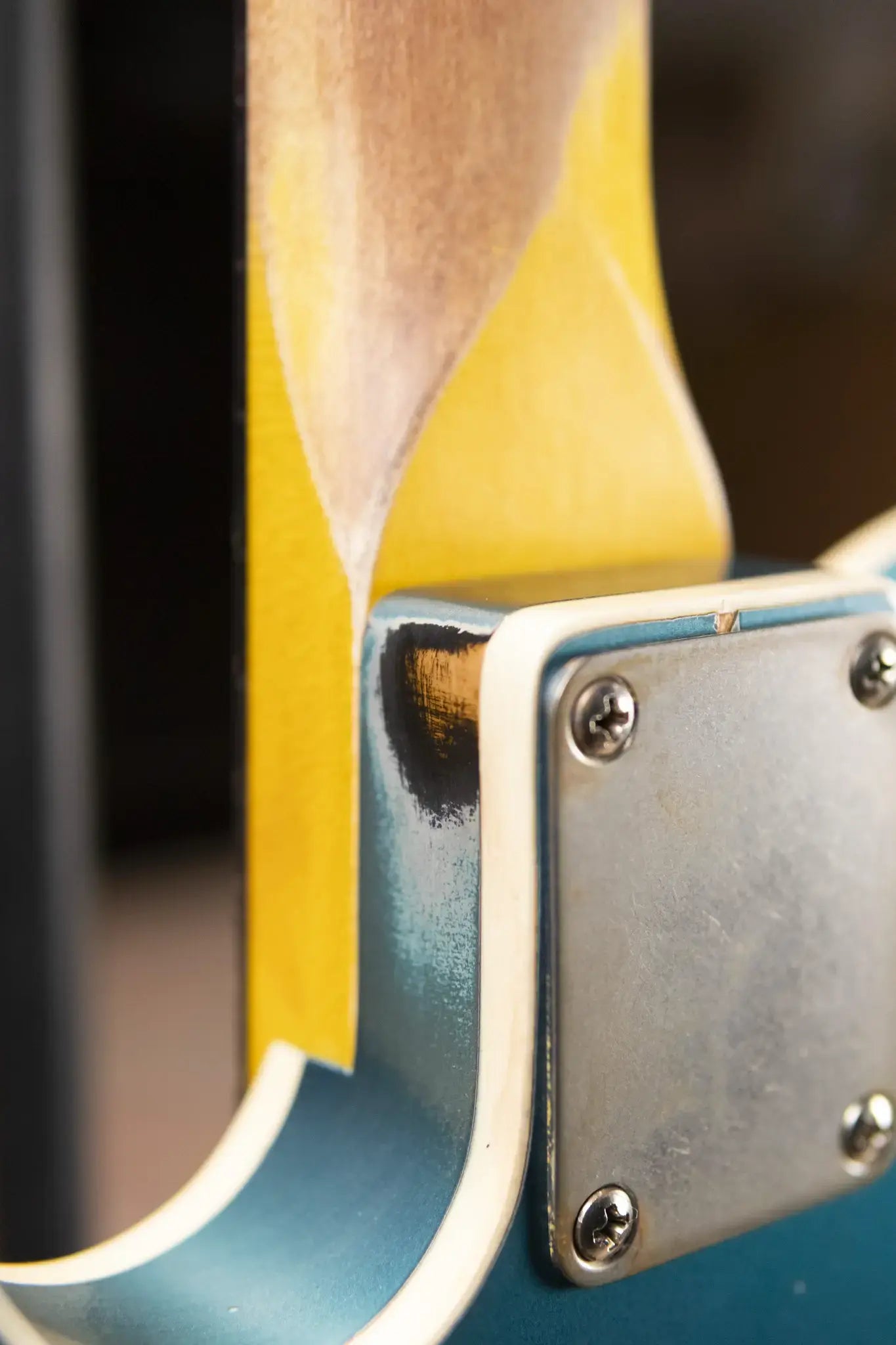 Nash T-63 Double Bound with Bigsby Electric Guitar - Ocean Turquoise Metallic over 2-Tone Burst with Hardshell Case