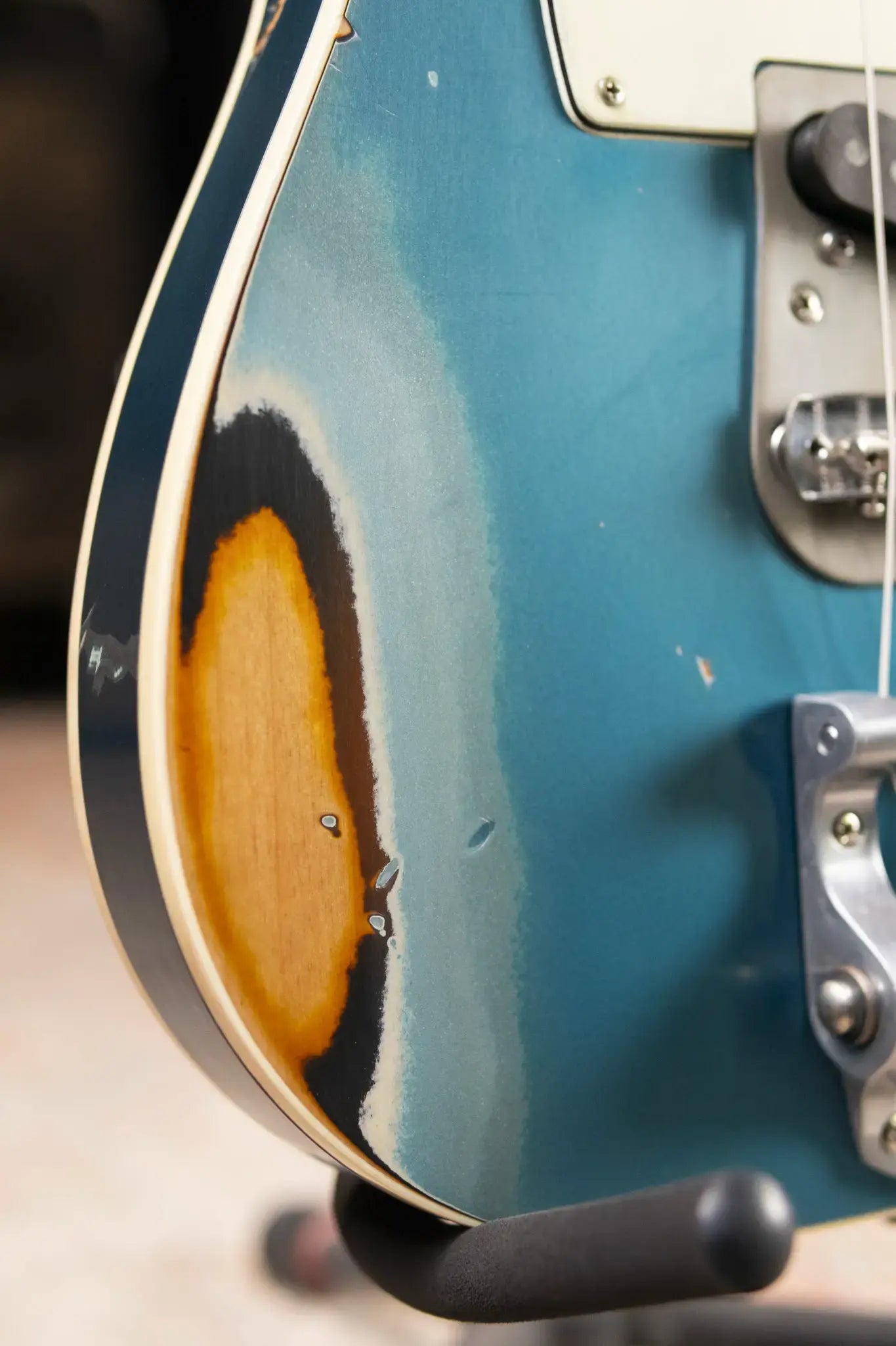 Nash T-63 Double Bound with Bigsby Electric Guitar - Ocean Turquoise Metallic over 2-Tone Burst with Hardshell Case