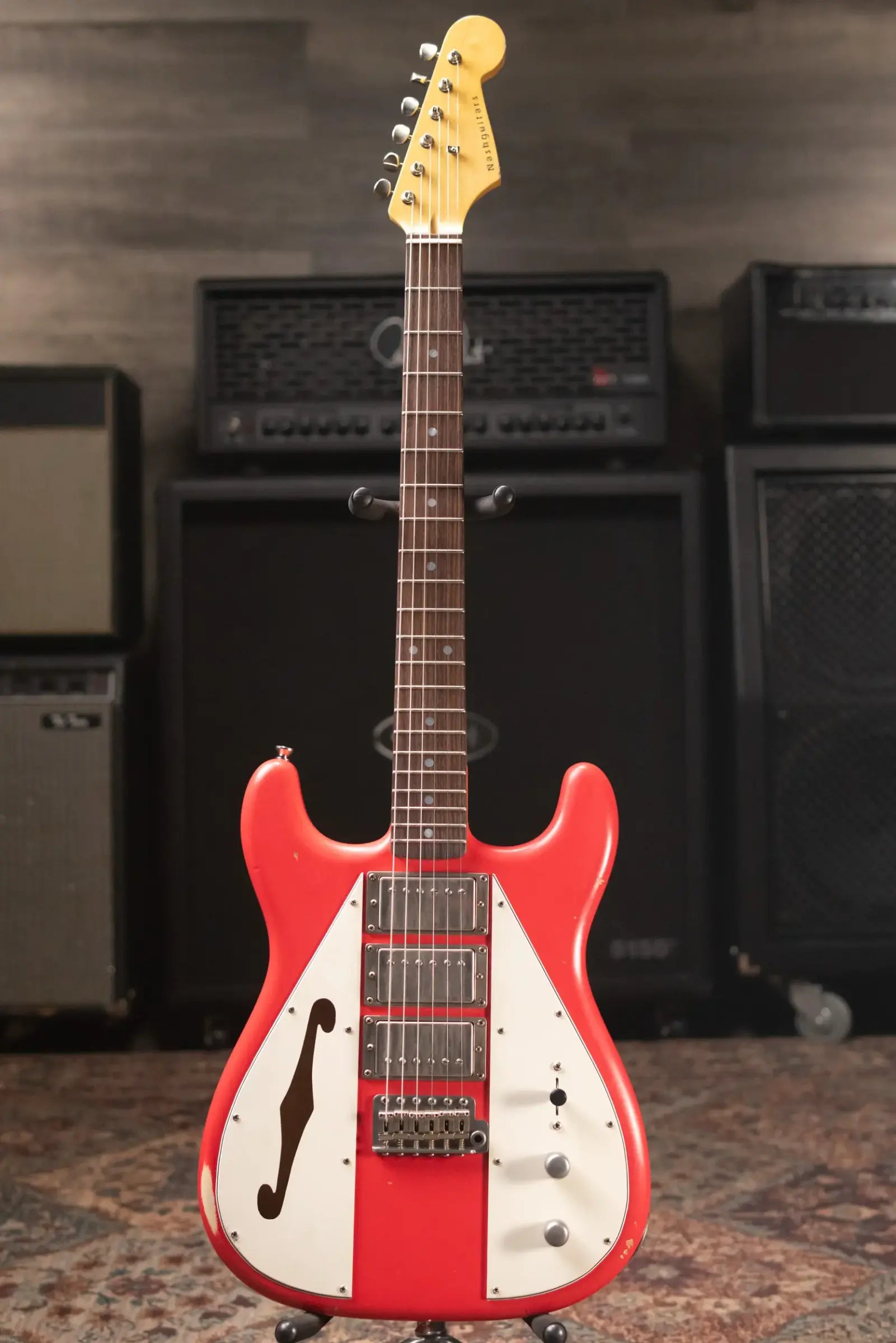 Nash WF-3/Trem Wayfarer Semi-Hollow Fiesta Red with Hardshell Case - Used