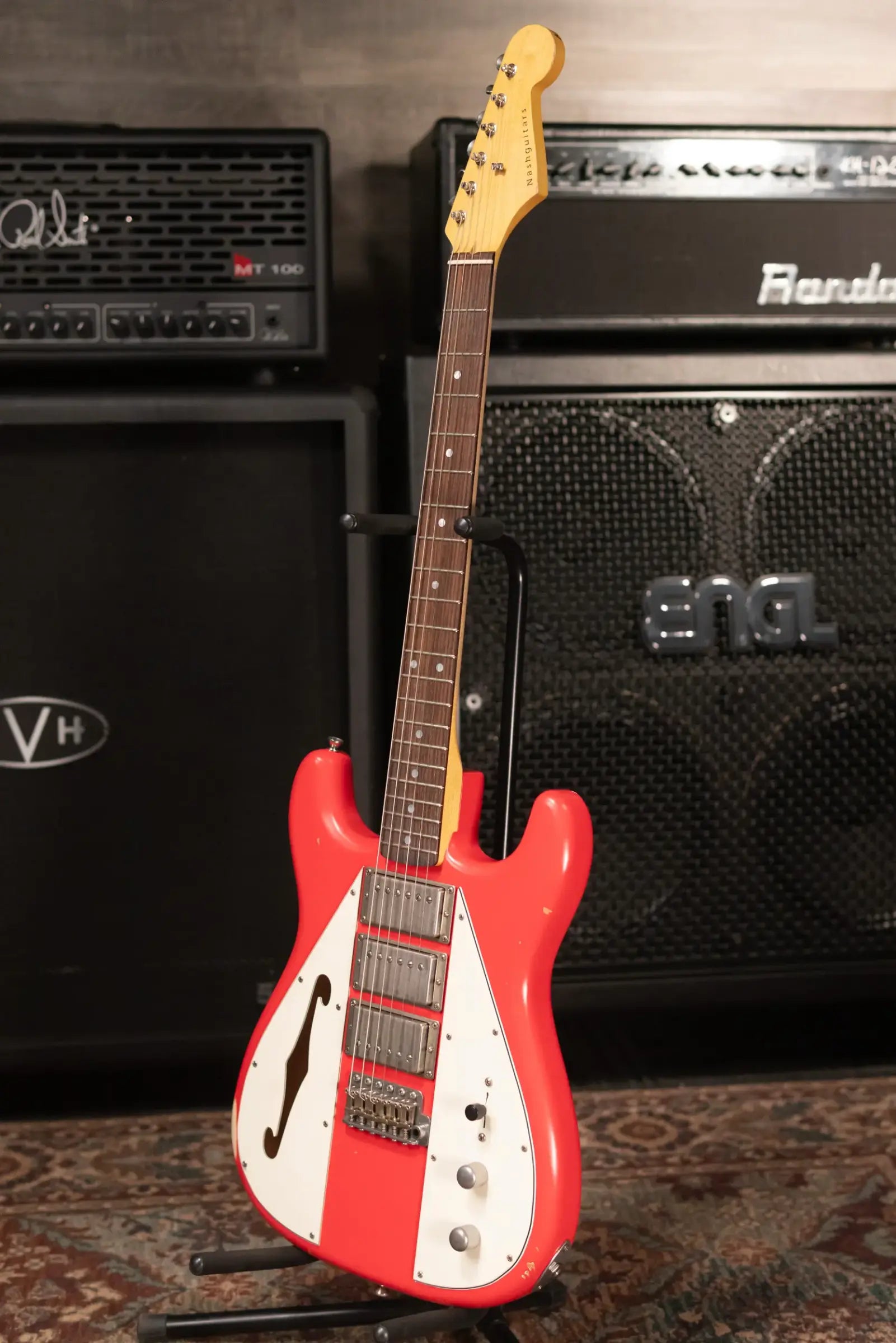 Nash WF-3/Trem Wayfarer Semi-Hollow Fiesta Red with Hardshell Case - Used