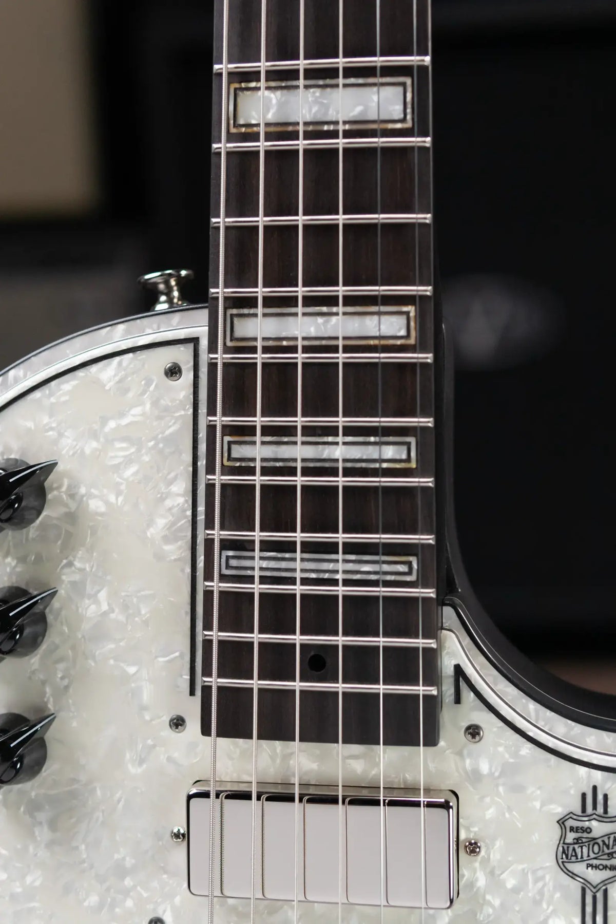 National Custom ResoLectric Guitar - Revolver with Pearloid Top and Hardshell Case