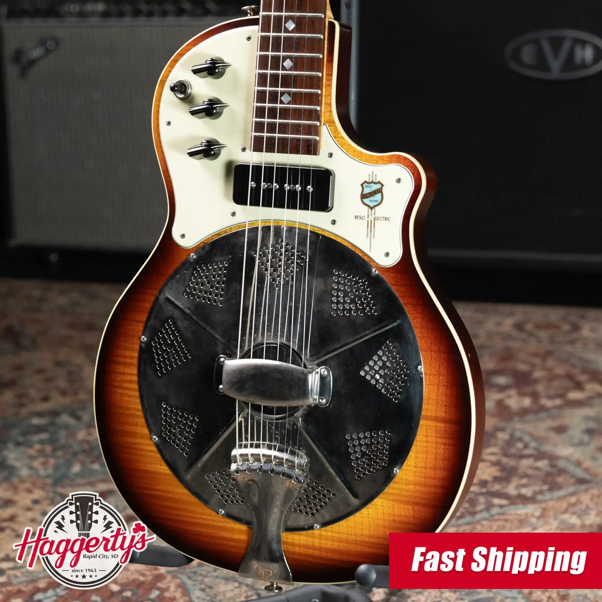 National Resoletric Electric Resonator Guitar - Sunburst with Hardshell Case - Used