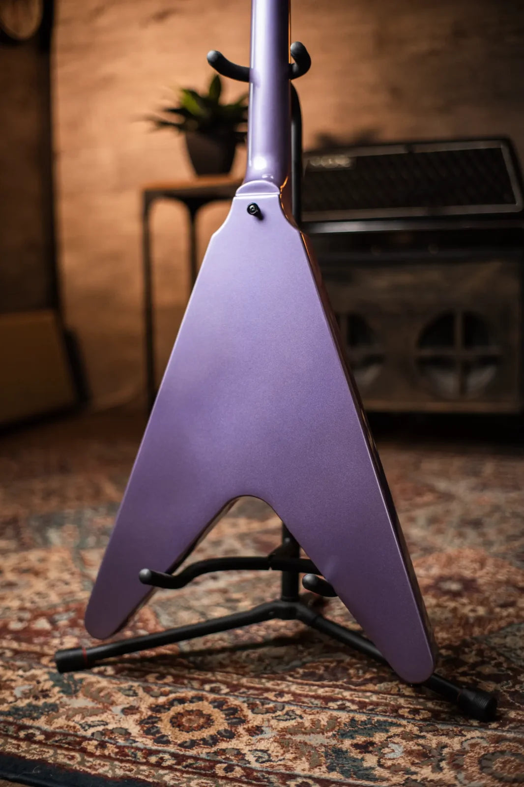 Epiphone Kirk Hammett 1979 Flying V - Purple Metallic with Hardshell Case