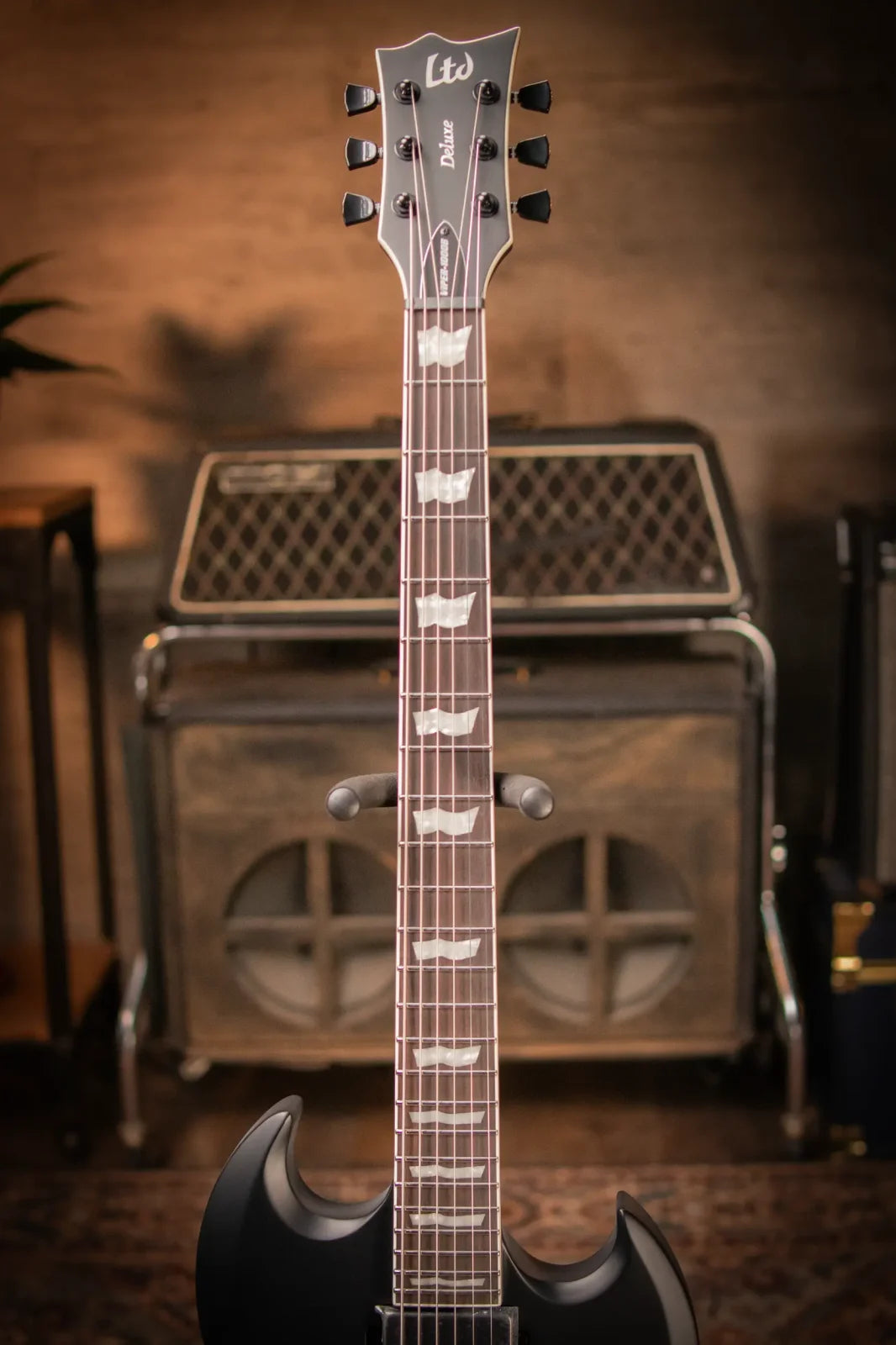 ESP LTD Viper - 1000 Electric Baritone Guitar - Black Satin