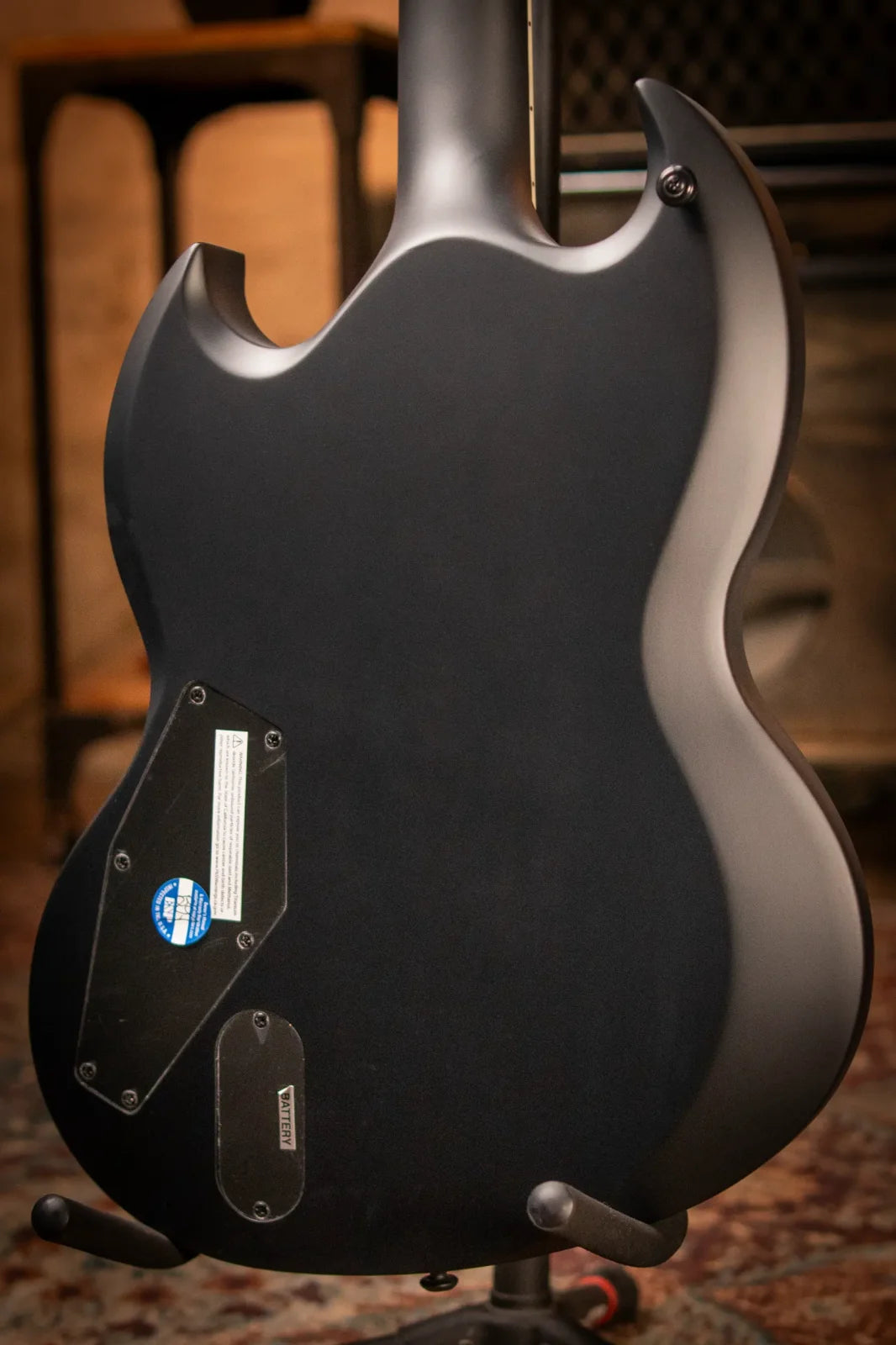 ESP LTD Viper - 1000 Electric Baritone Guitar - Black Satin