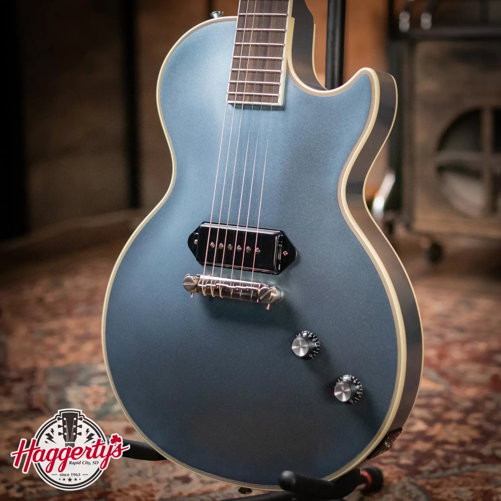Epiphone Jared James Nichols "Blues Power" Les Paul Custom with EpiLite Case - Aged Pehlam Blue