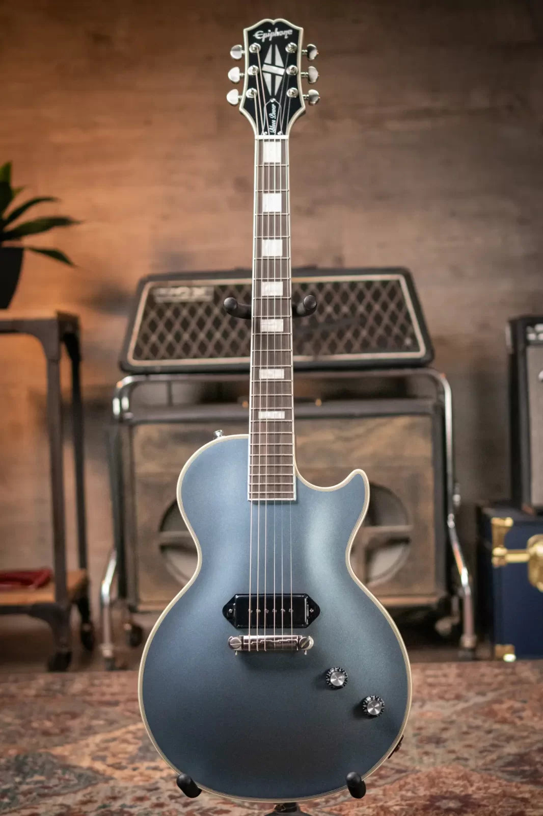 Epiphone Jared James Nichols "Blues Power" Les Paul Custom with EpiLite Case - Aged Pehlam Blue