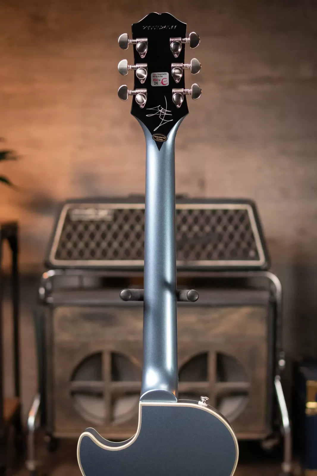 Epiphone Jared James Nichols "Blues Power" Les Paul Custom with EpiLite Case - Aged Pehlam Blue