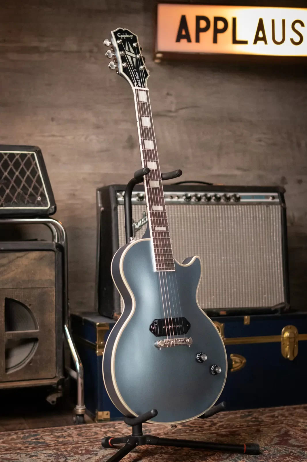 Epiphone Jared James Nichols "Blues Power" Les Paul Custom with EpiLite Case - Aged Pehlam Blue