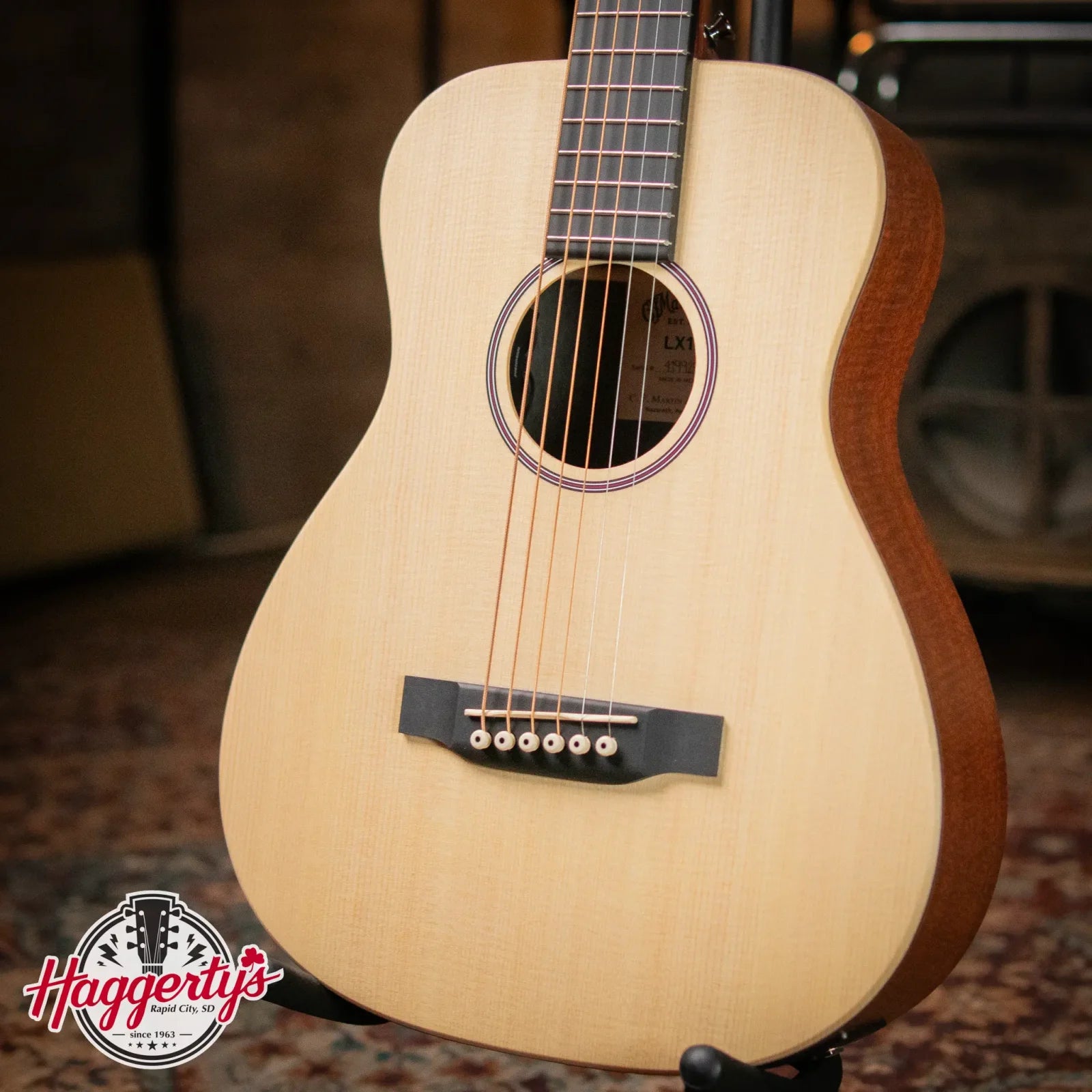 Martin LX1E Little Martin Acoustic-Electric Guitar, Natural with Gig Bag - Floor Model Demo