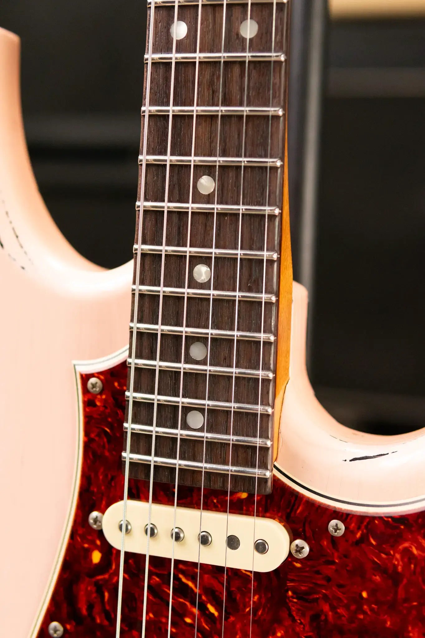 Novo Custom Idris HSS Electric Guitar - Shell Pink over '64 3-Tone Burst with Softshell Gig Bag