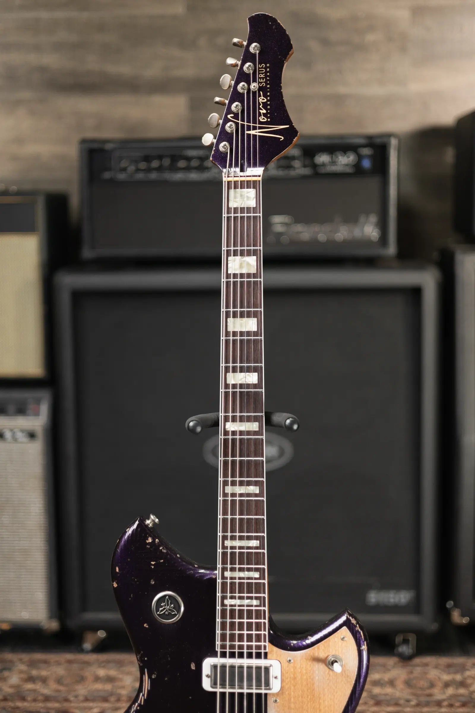 Novo Custom Serus J Baritone Electric Guitar - Purple Stranger with Gig Bag