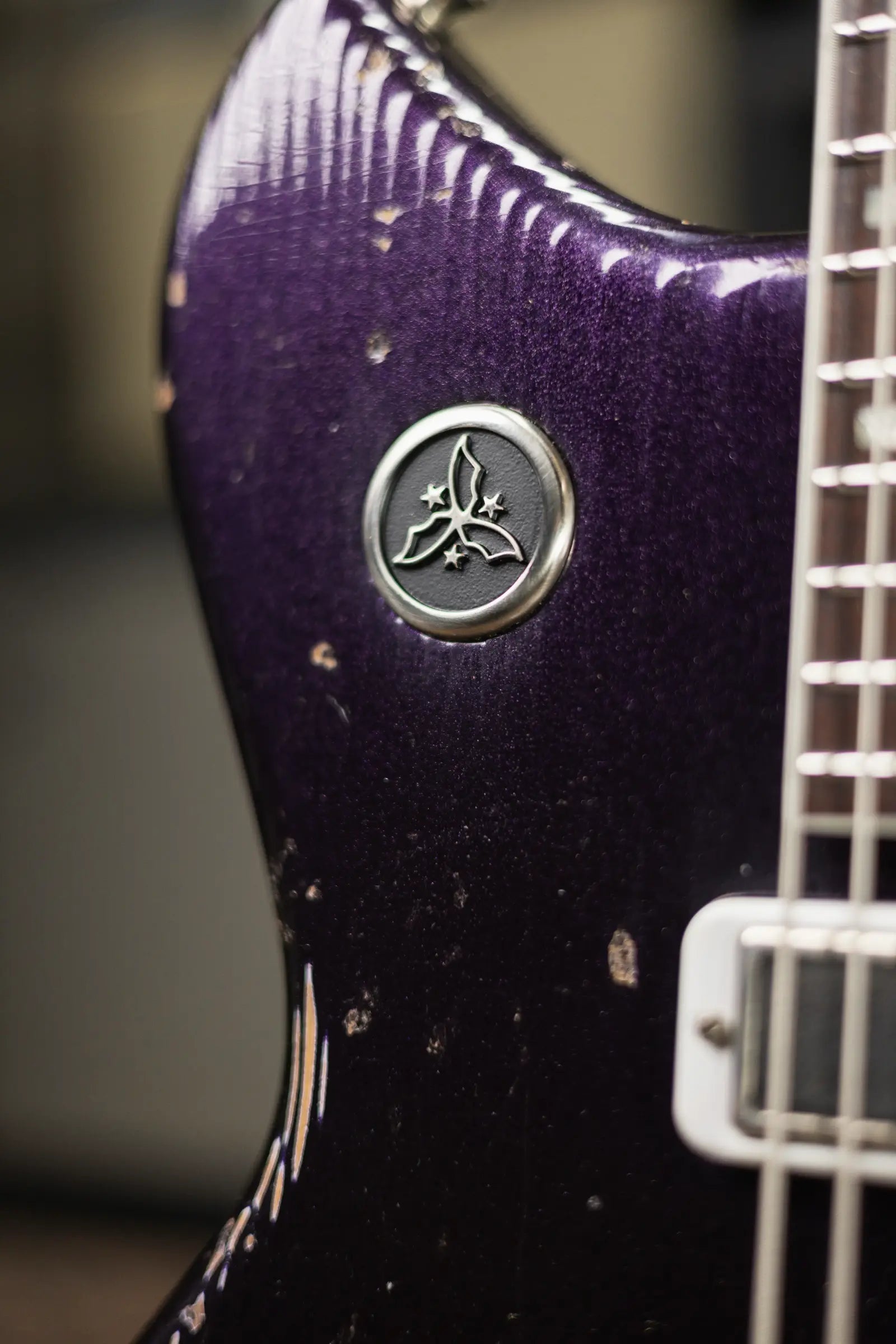 Novo Custom Serus J Baritone Electric Guitar - Purple Stranger with Gig Bag