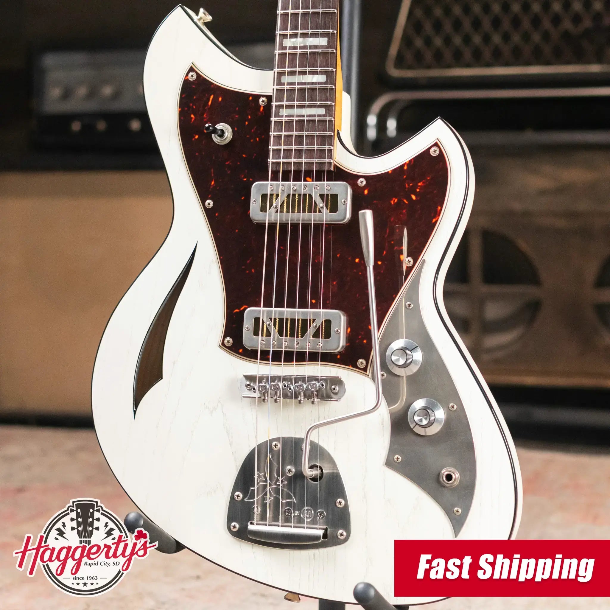 Novo Custom Shop Miris J Semi-Hollow Electric Guitar - Olympic White with Gig Bag
