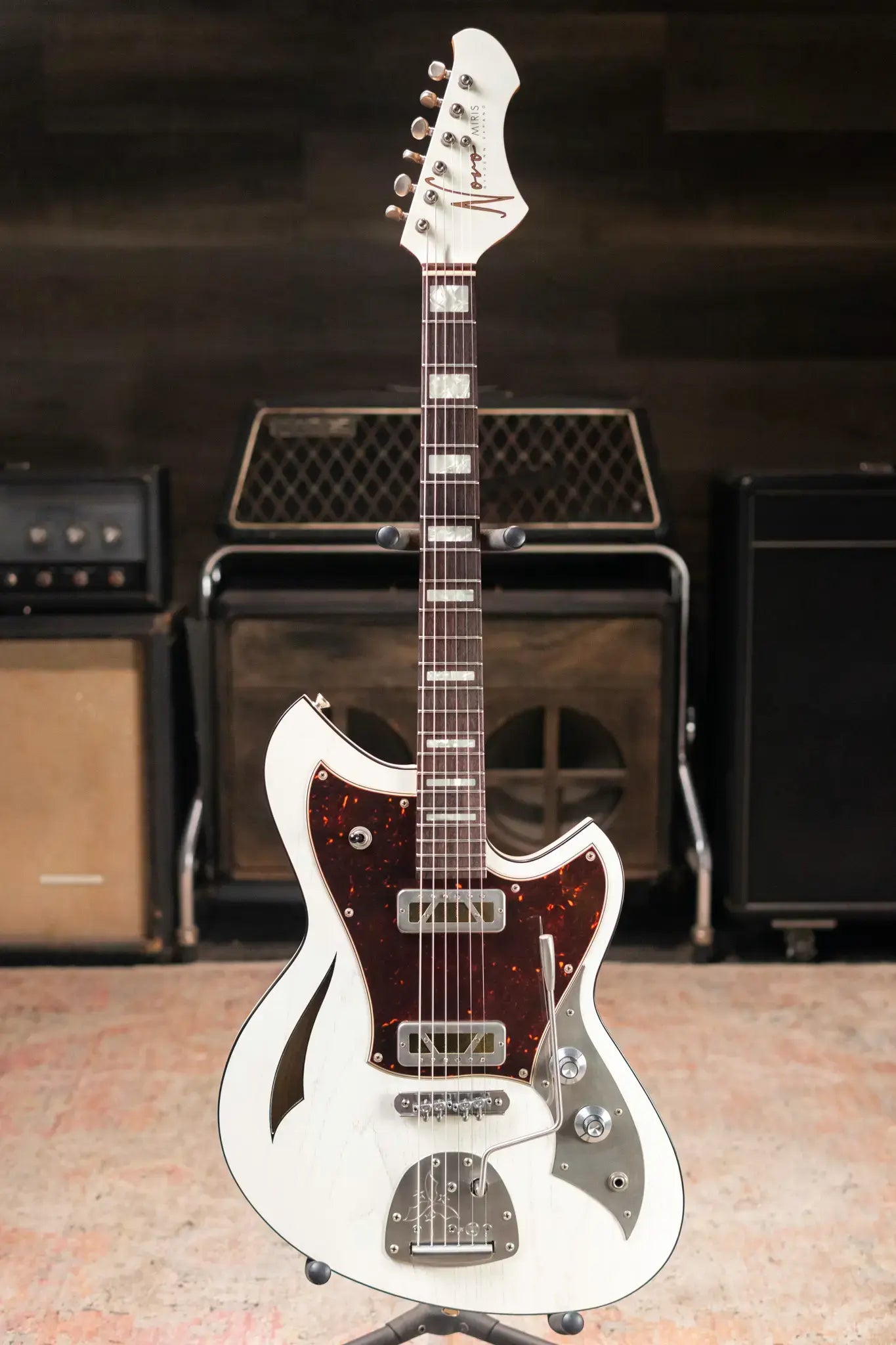 Novo Custom Shop Miris J Semi-Hollow Electric Guitar - Olympic White with Gig Bag