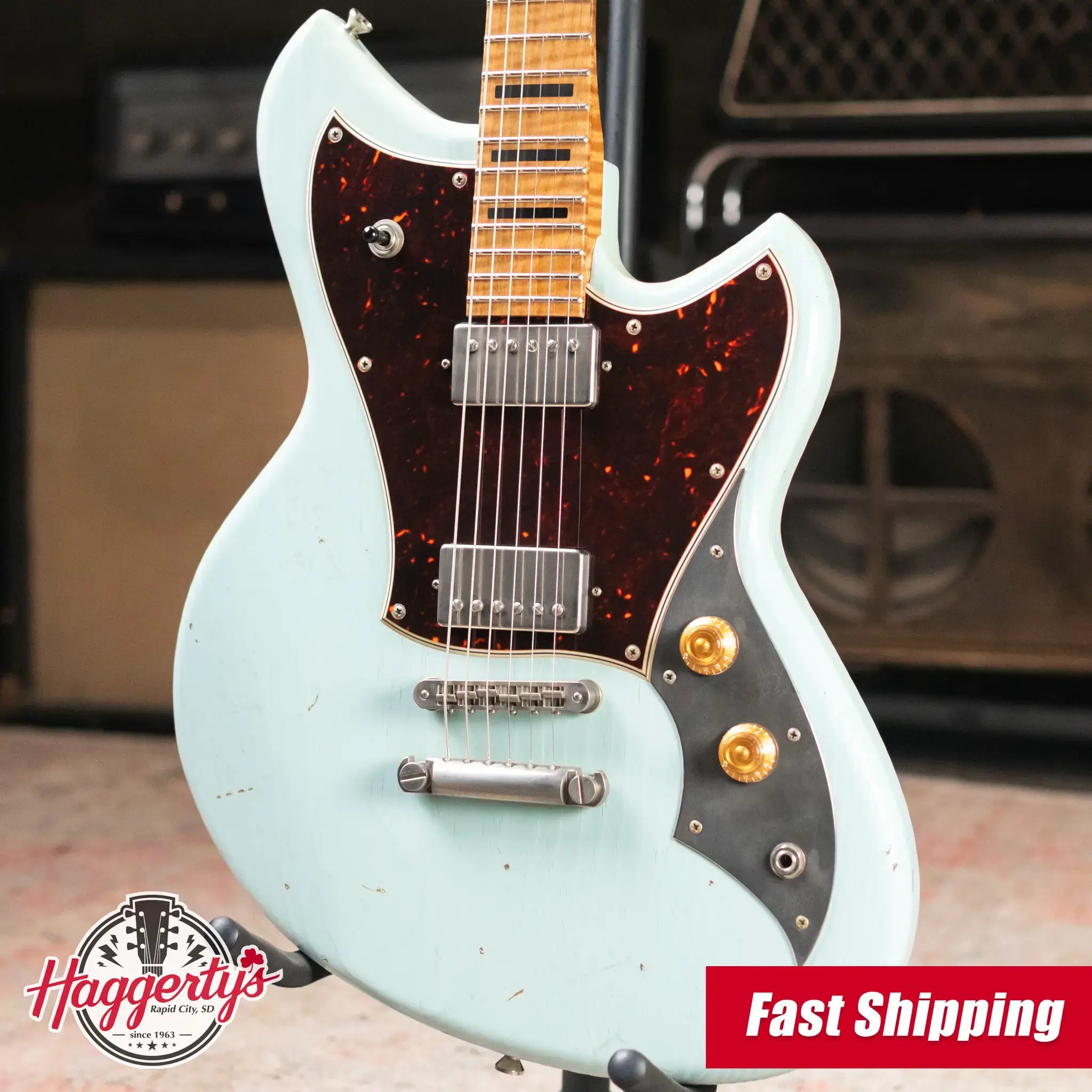 Novo Custom Shop Serus H2 Electric Guitar - Sonic Blue with Gig Bag