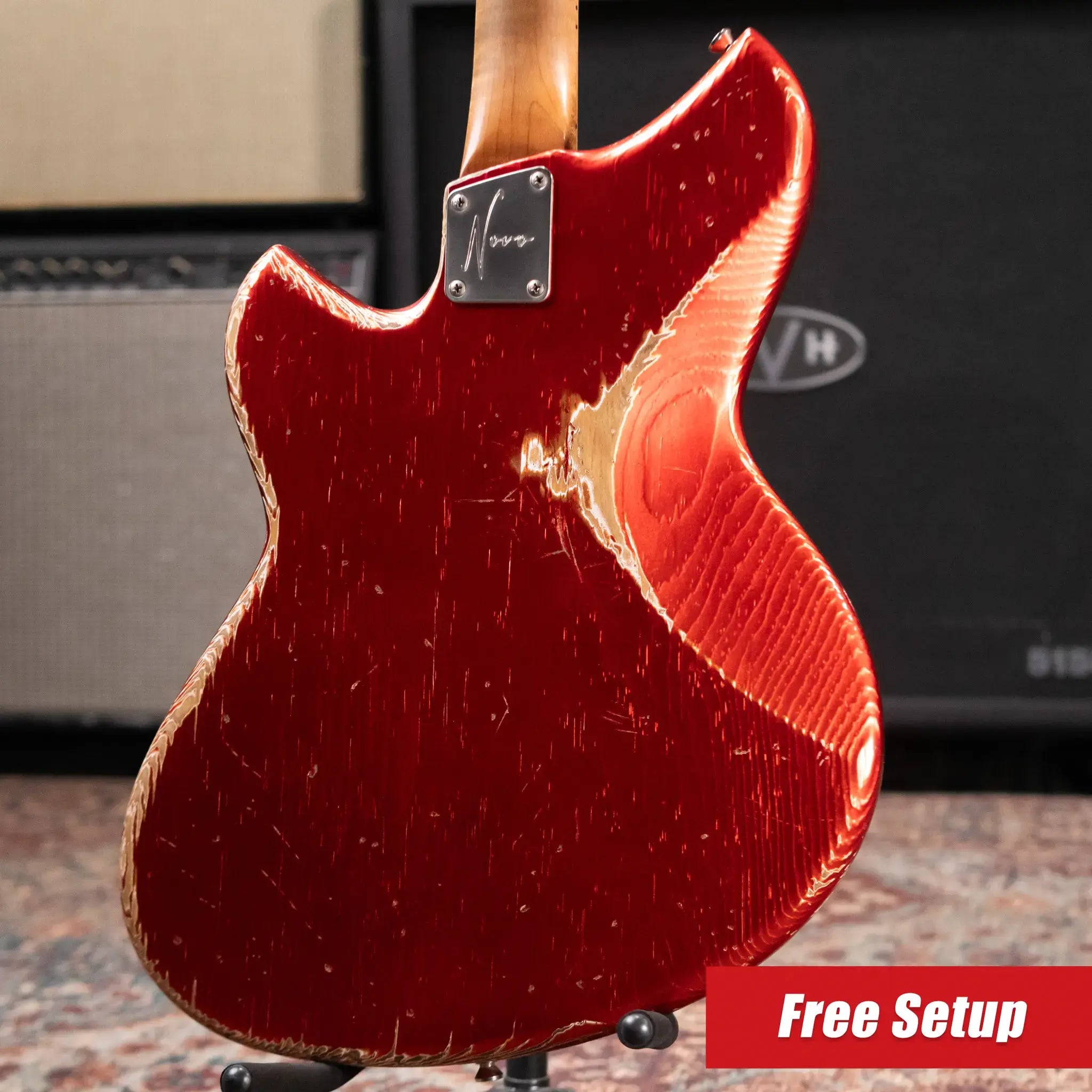 Novo Custom Shop Serus J Medium Distress Electric Guitar - Candy Apple Red with Gig Bag
