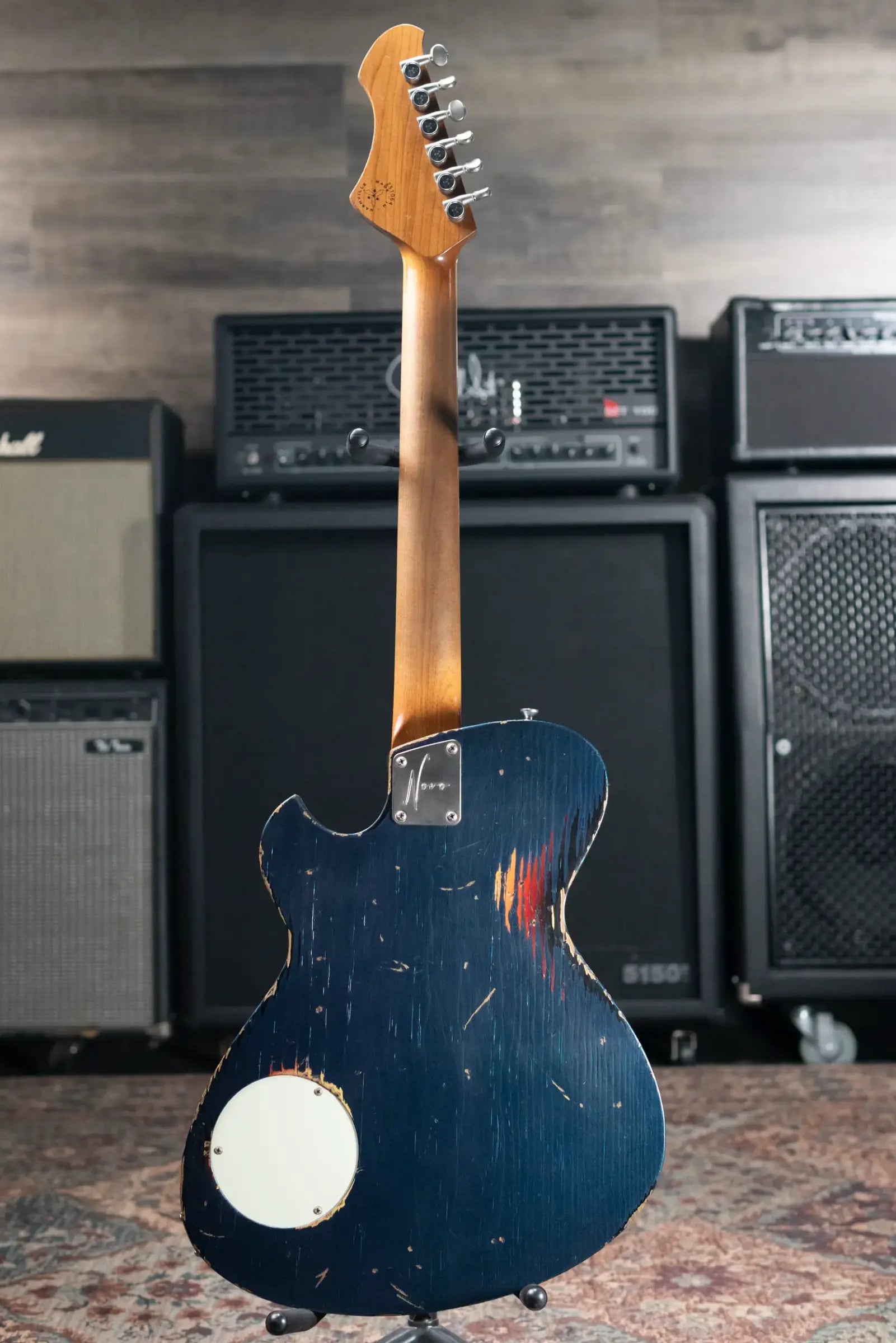 Novo Custom Shop Solus M1 Electric Guitar - Lake Como Blue over '64 3-Tone Burst with Gig Bag