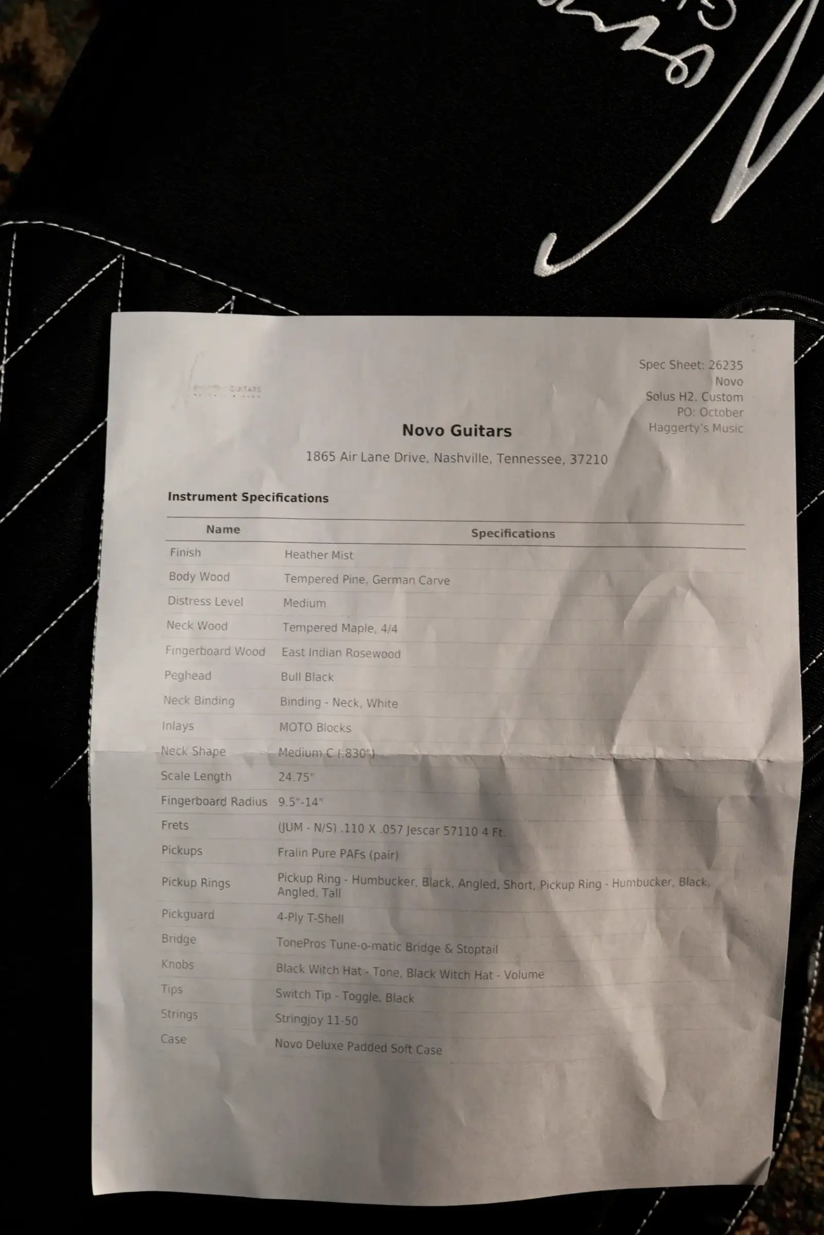 Novo Custom Solus H2 Electric Guitar - Heather Mist with Gig Bag