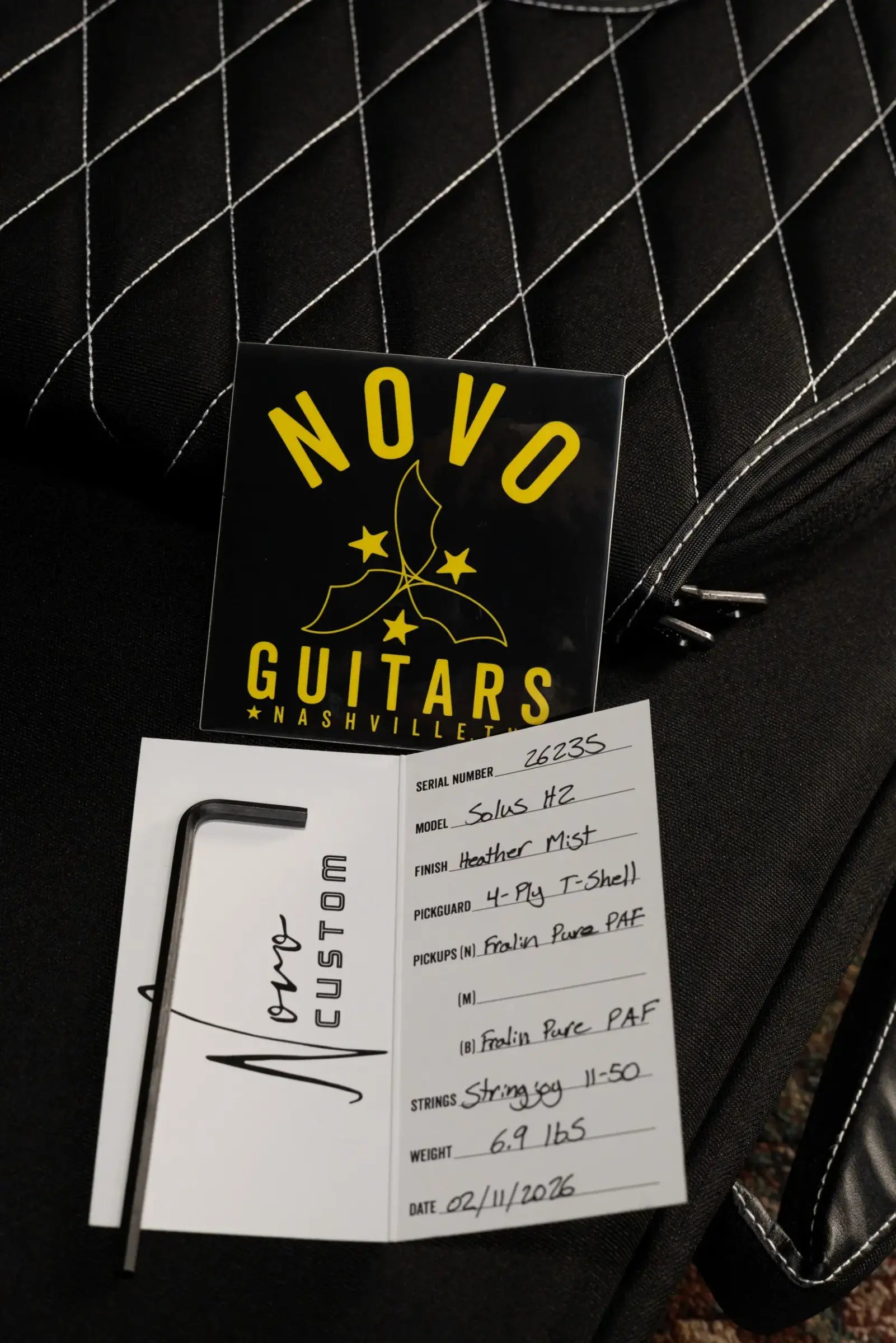 Novo Custom Solus H2 Electric Guitar - Heather Mist with Gig Bag