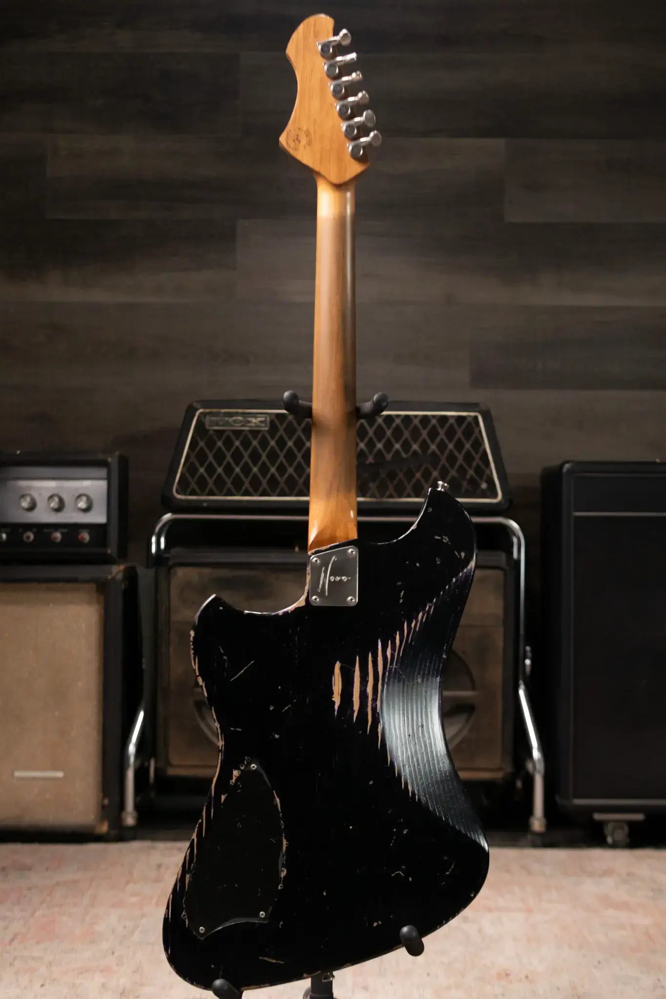 Novo Custom Voltur J Electric Guitar - Bull Black over Purple Stranger with Gig Bag