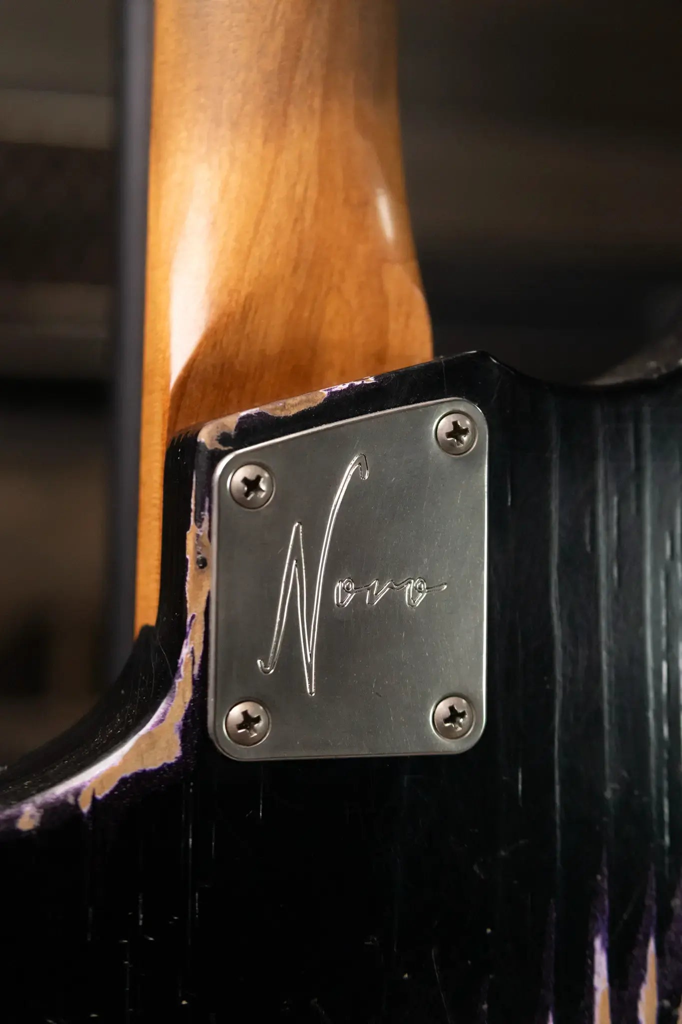 Novo Custom Voltur J Electric Guitar - Bull Black over Purple Stranger with Gig Bag