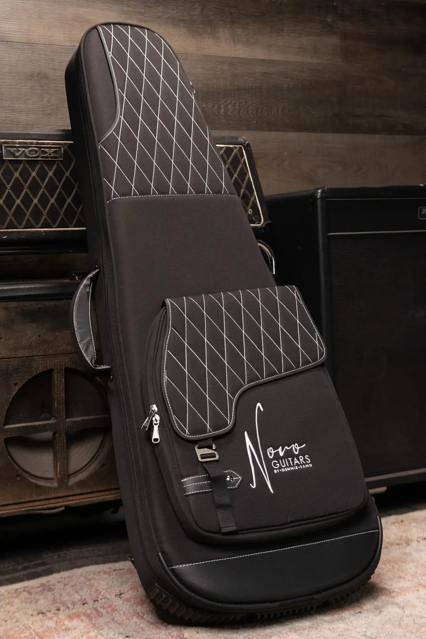 Novo Custom Voltur J Electric Guitar - Bull Black over Purple Stranger with Gig Bag