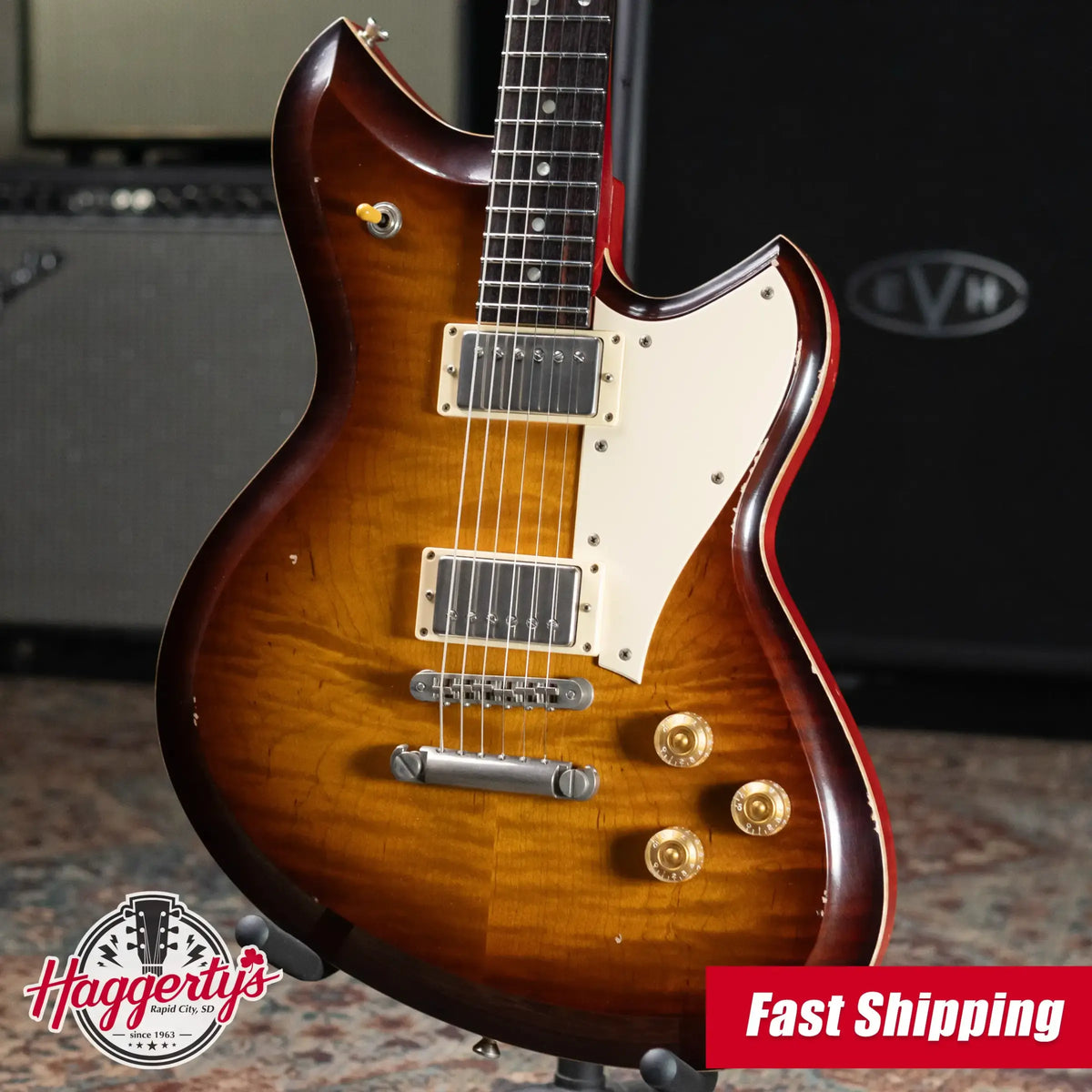 Novo Dealer Limited Chambered Serus H2 Electric Guitar - Tobacco Burst/Faded Cherry Back with Gig Bag