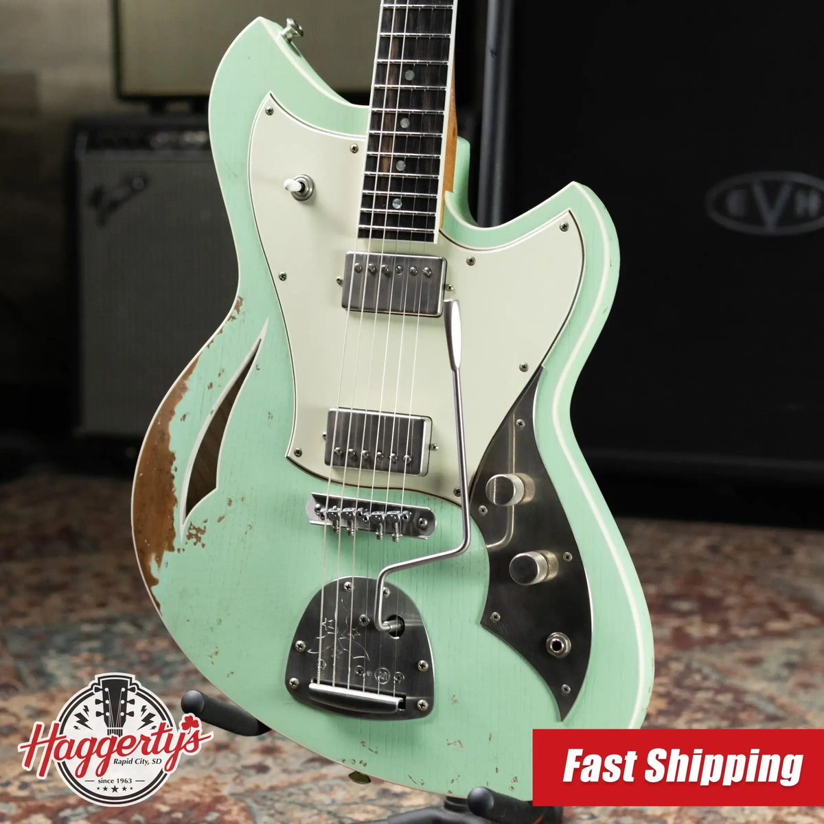 Novo Miris JHH Custom Electric Guitar - Surf Green with Deluxe Padded Soft Case - Used