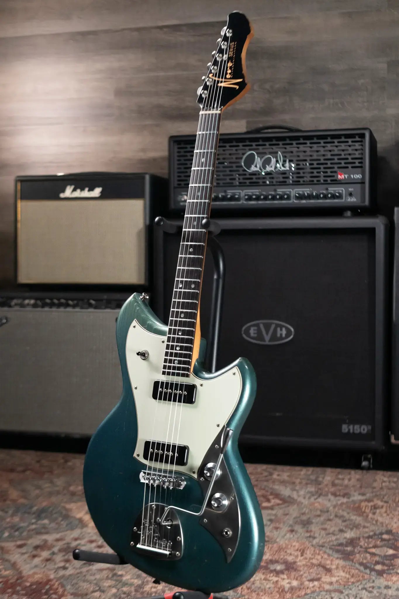 Novo Serus J Custom Electric Guitar - Aged Pelham Blue with Gig Bag