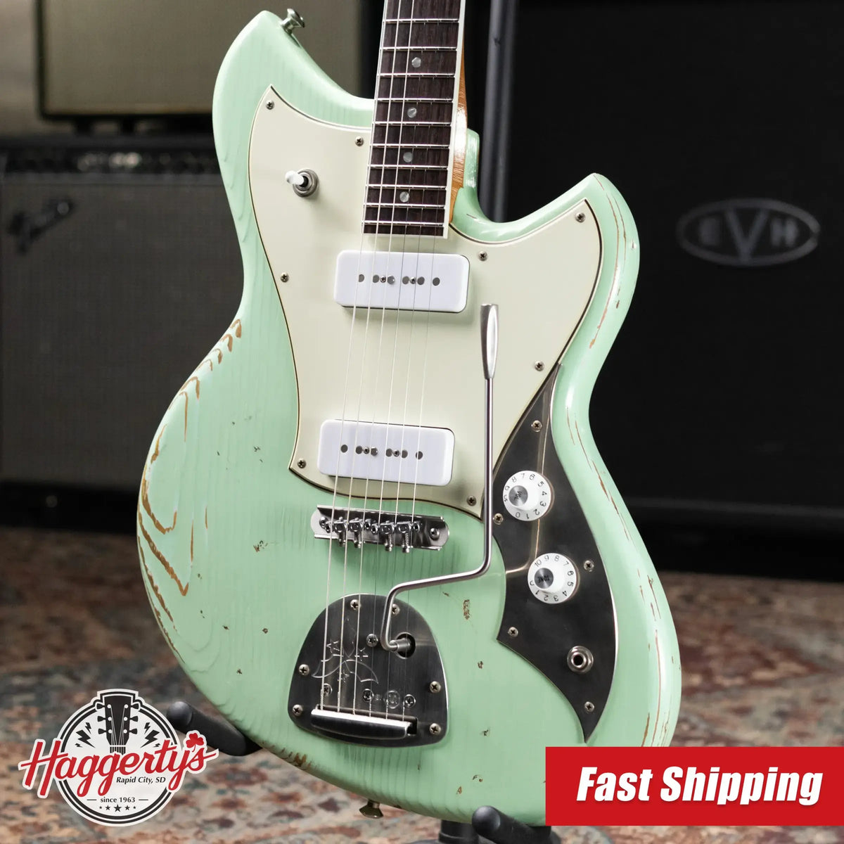 Novo Serus J Custom Electric Guitar - Surf Green with Deluxe Padded Soft Case - Used