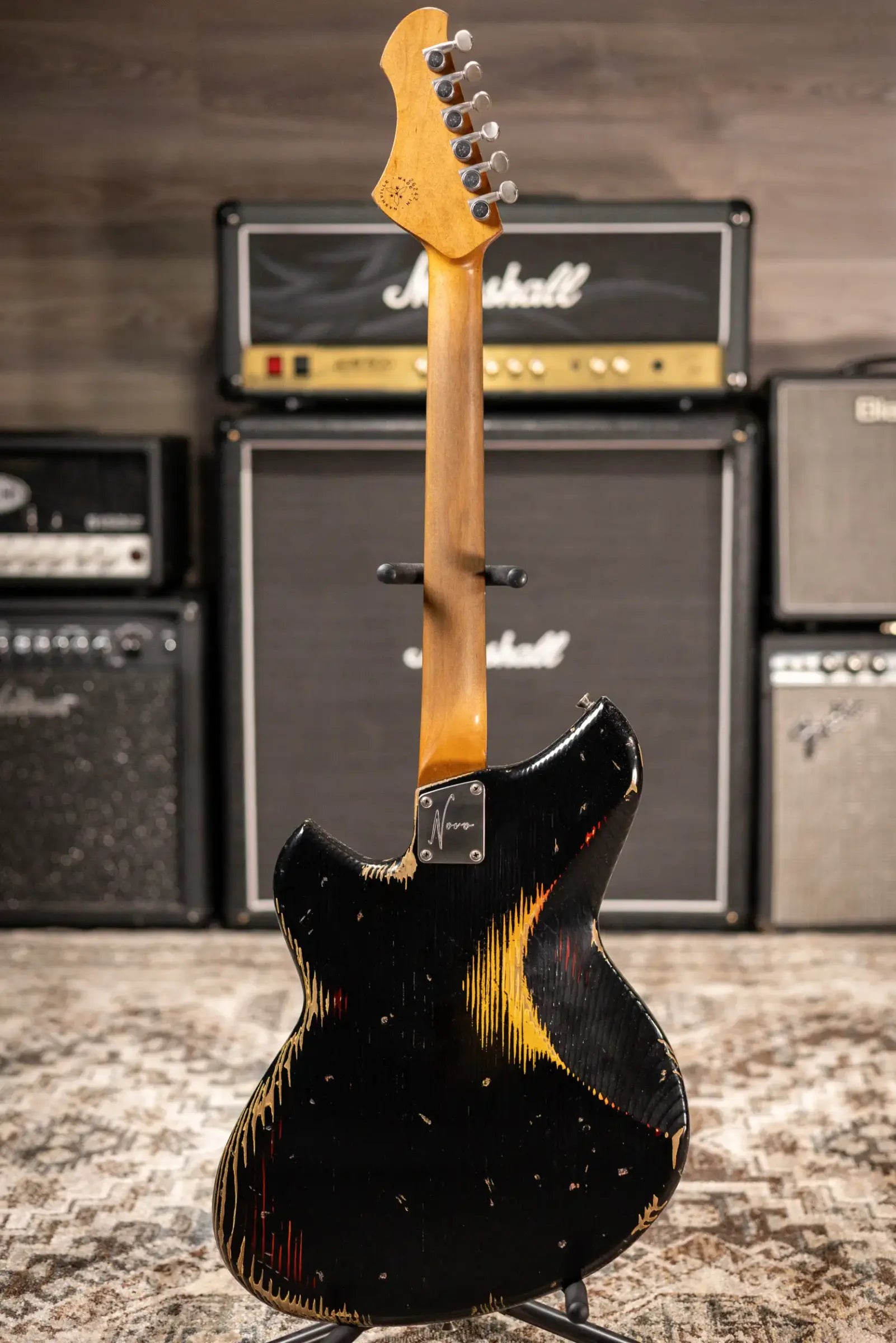 Novo Serus J Dealer Limited Electric Guitar - Bull Black over '64 3-Tone Burst with Gig Bag