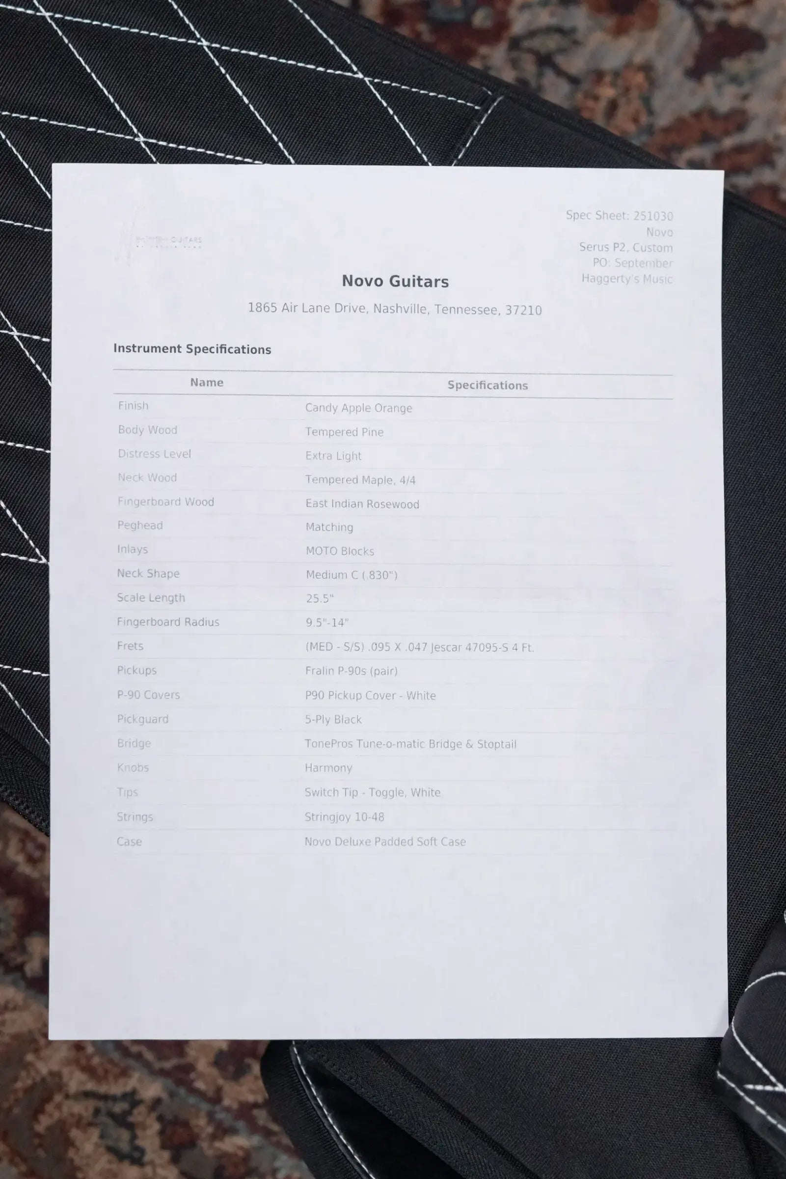 Novo Serus P2 Electric Guitar - Candy Apple Orange with Gig Bag