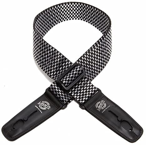OMG Lock it 222 Poly Guitar Strap Silver Checkerboard