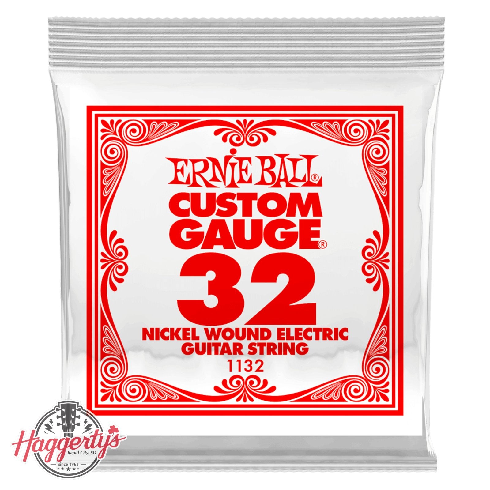 Ernie Ball P01132 .032 Nickel Wound Electric Guitar Strings 6 pack