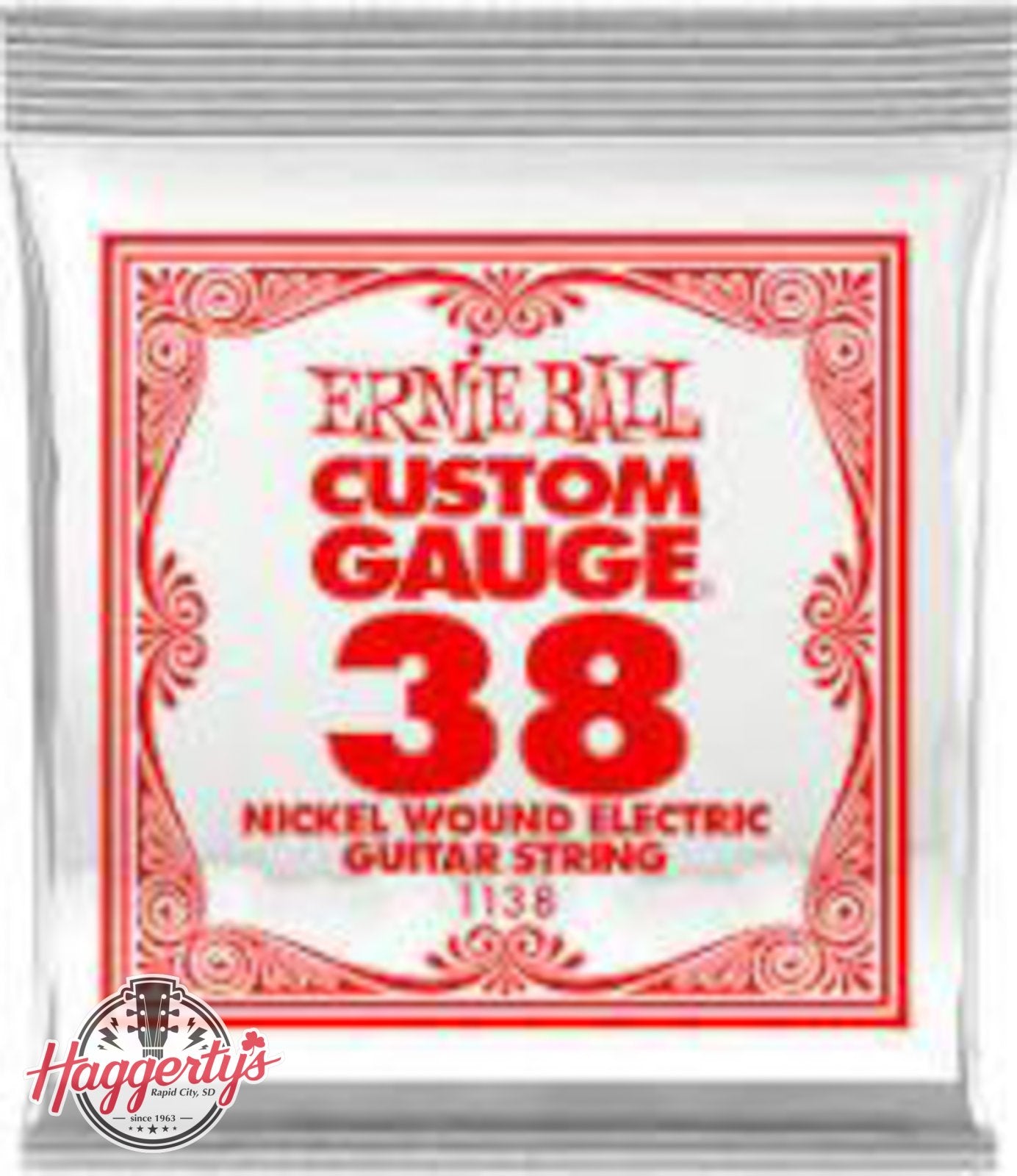 Ernie Ball P01138 .038 Nickel Wound Electric Guitar Strings 6 pack