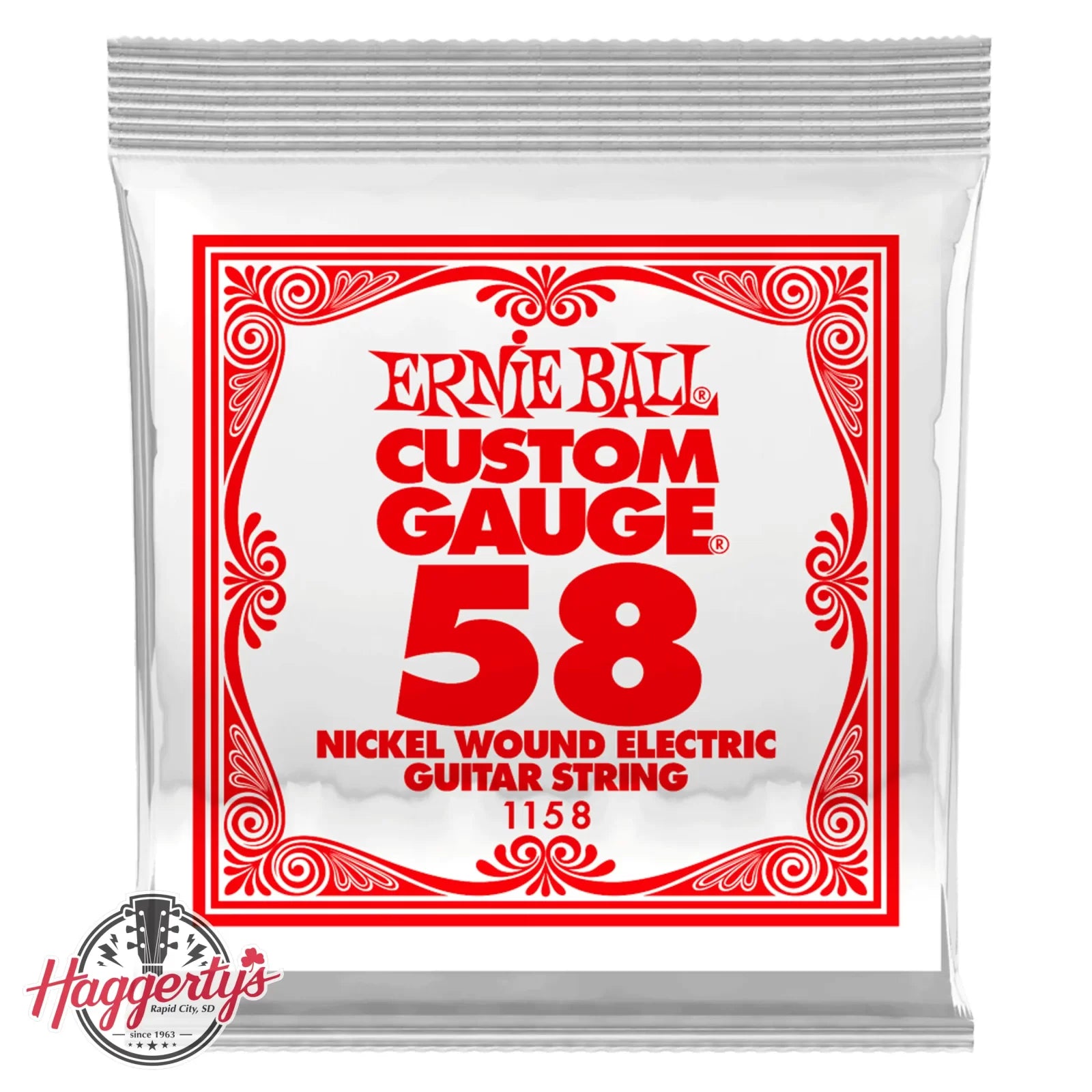 Ernie Ball .058 Nickel Wound Electric Guitar Strings 6 Pack (1158)