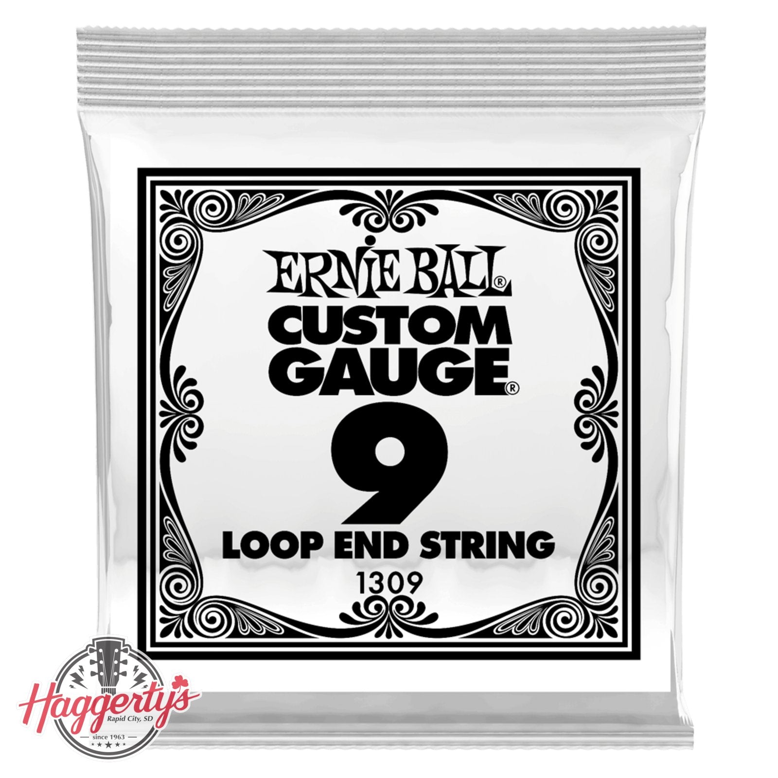 Ernie Ball .009 Loop End Stainless Steel Plain Banjo or Mandolin Guitar Strings 6 Pack (1309)