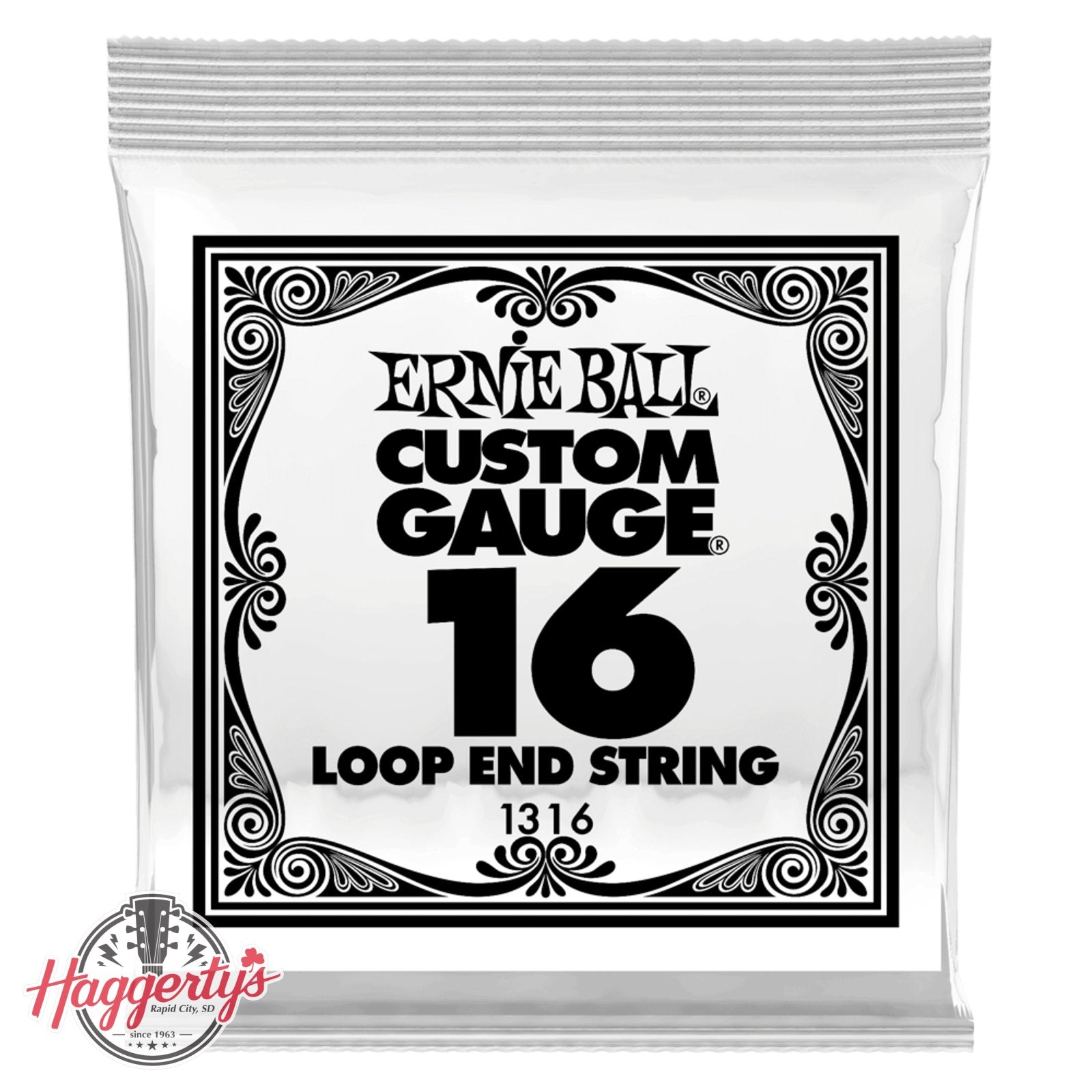 Ernie Ball .016 Loop End Stainless Steel Plain Banjo or Mandolin Guitar Strings 6 Pack (1316)
