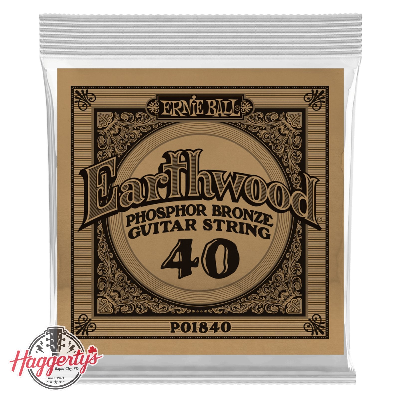 Ernie Ball P01840 .040 Earthwood Phosphor Bronze Acoustic Guitar Strings 6 Pack