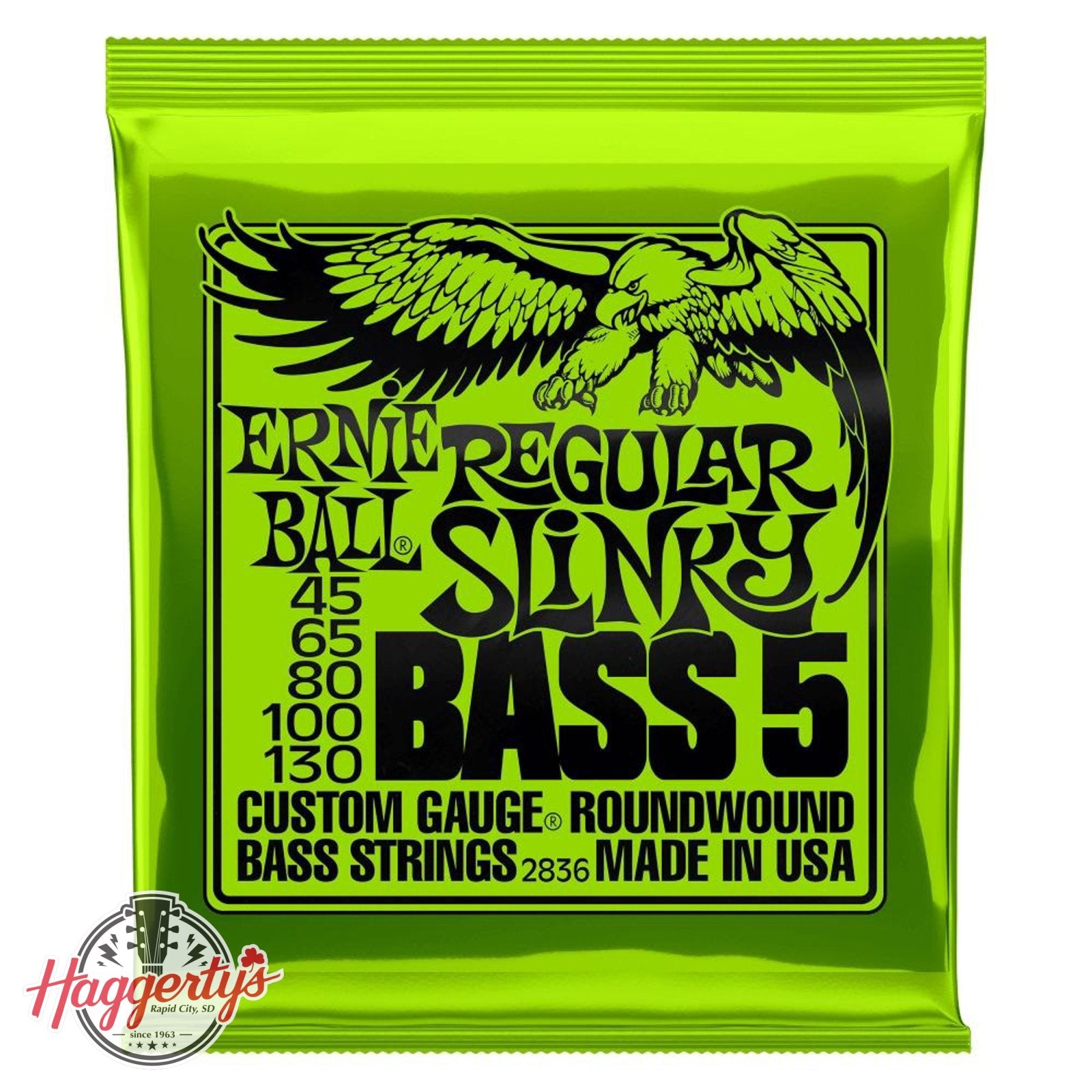 Ernie Ball P02836 Regular Slinky 45-130 5-String Bass Set