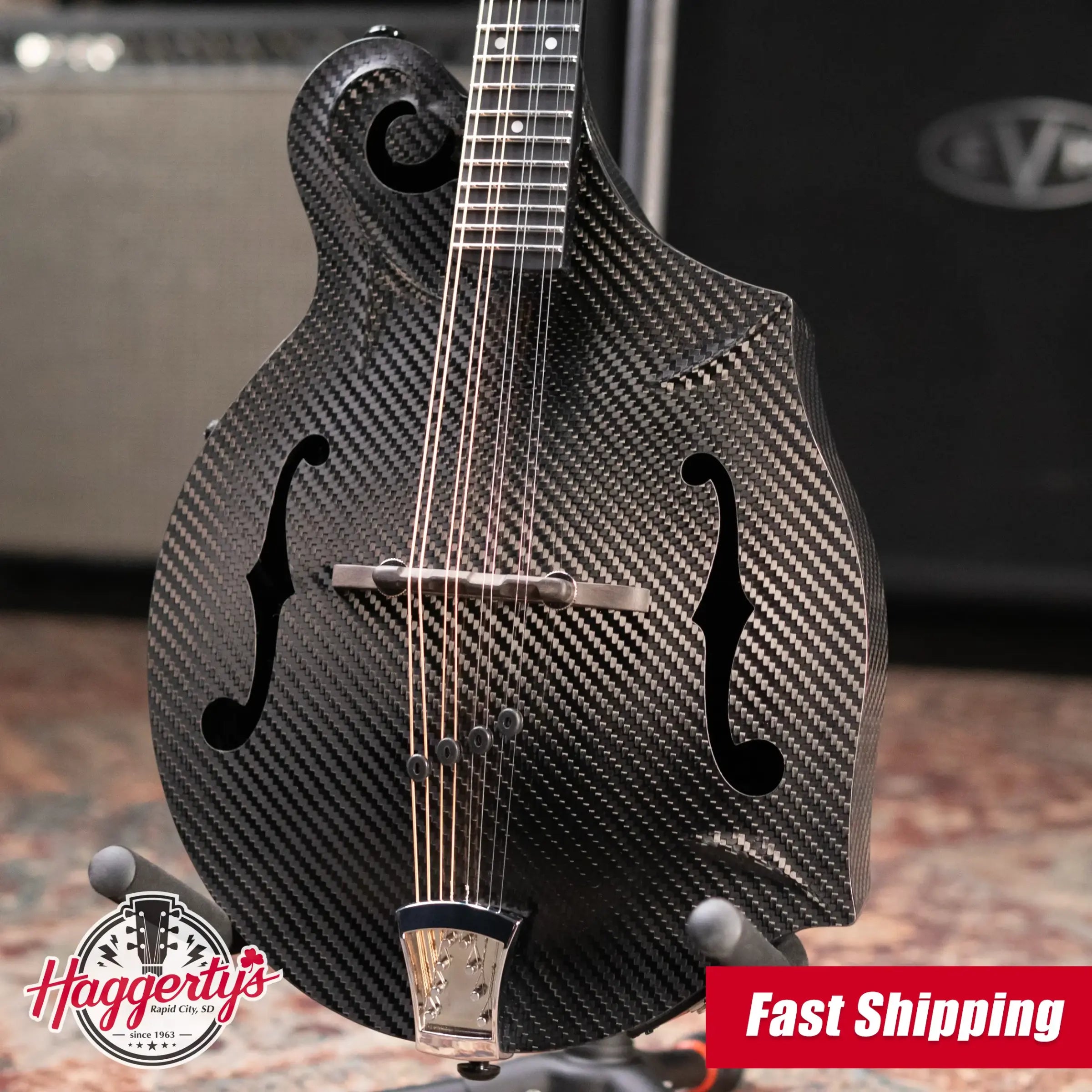 PRE-ORDER KLOS Full Carbon F-Style Mandolin Acoustic with Fiberglass Hardshell Case