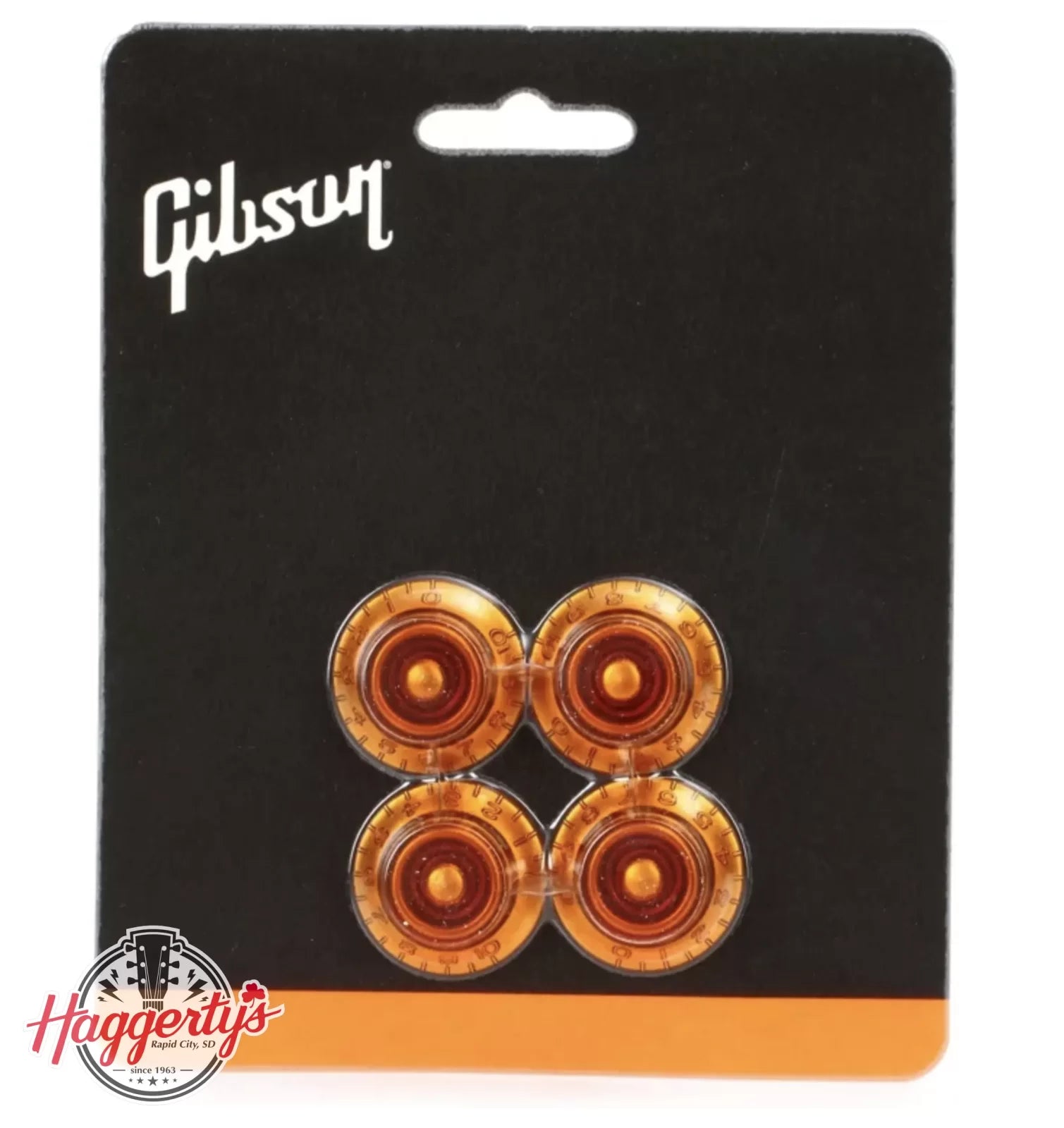 Gibson Top Hat Knobs, Vintage Amber, 4-Pack